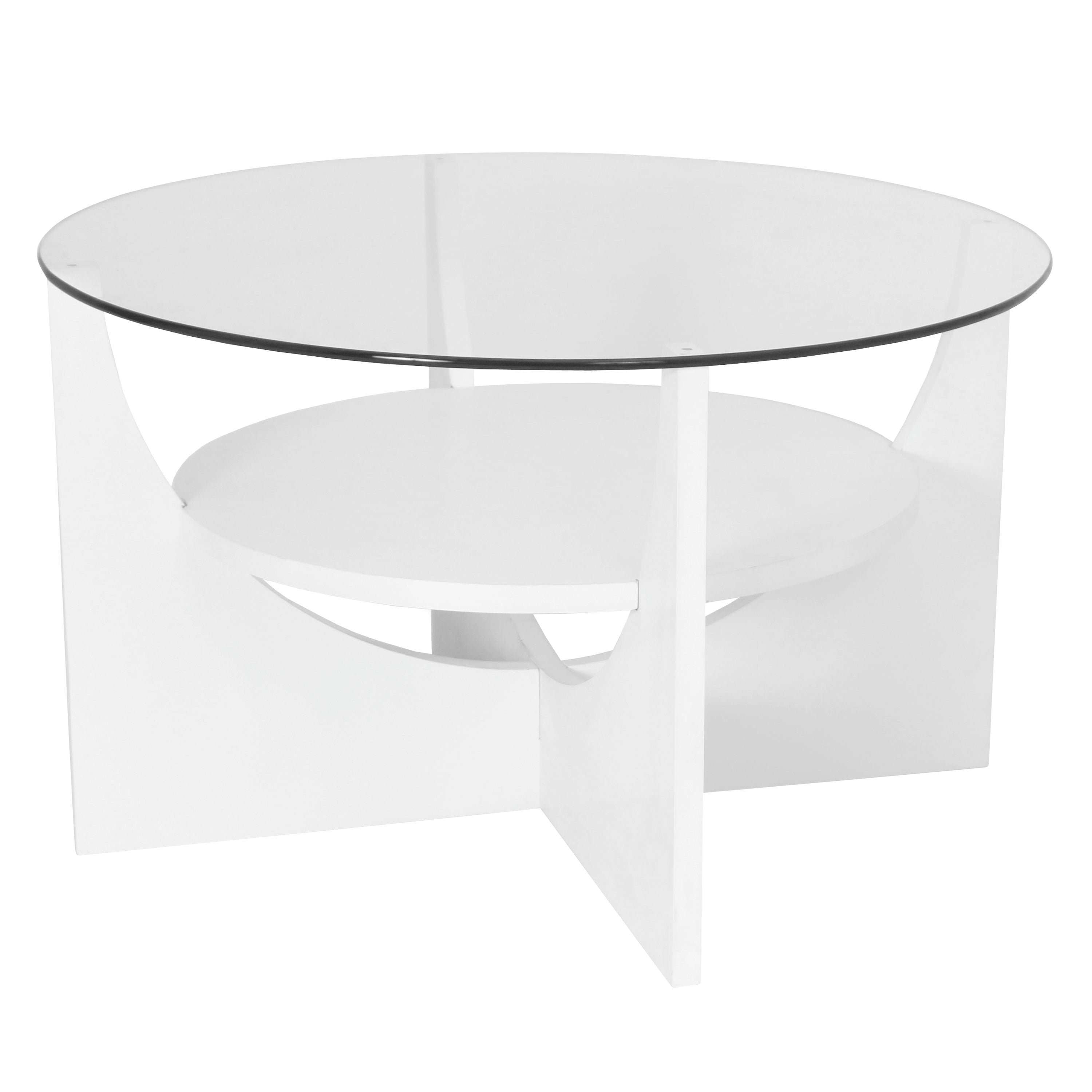 LumiSource U-Shaped White Contemporary Coffee Table