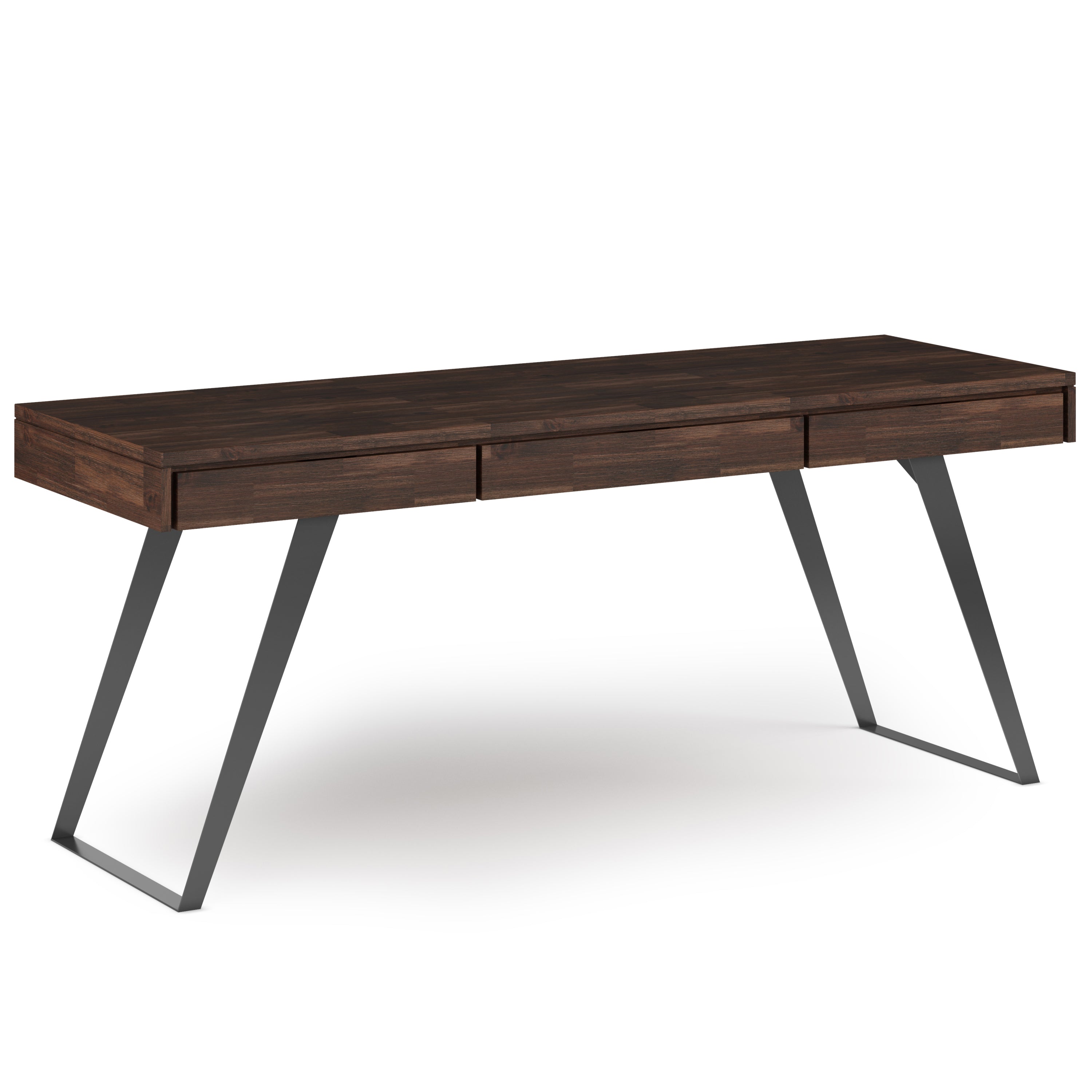 Lowry Large Desk - Distressed Charcoal Brown