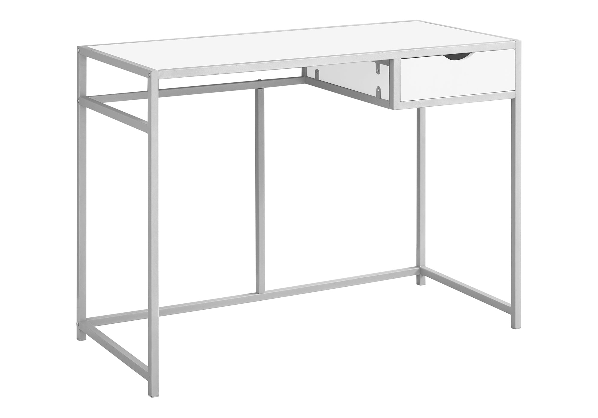 Modern White Computer Desk | 42" Home Office Desk w/ Drawer