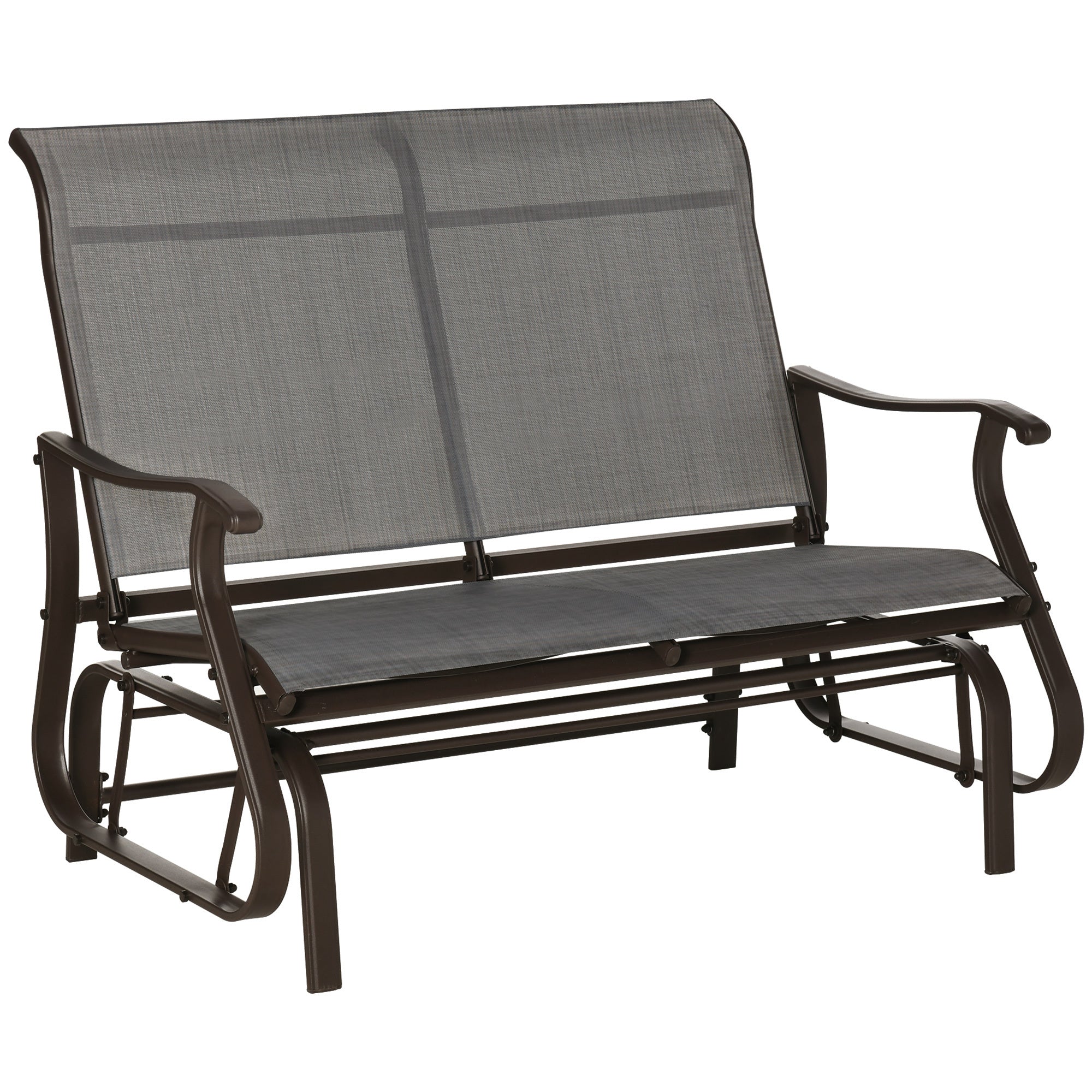 Grey Patio Glider Bench: 2-Person Outdoor Swing