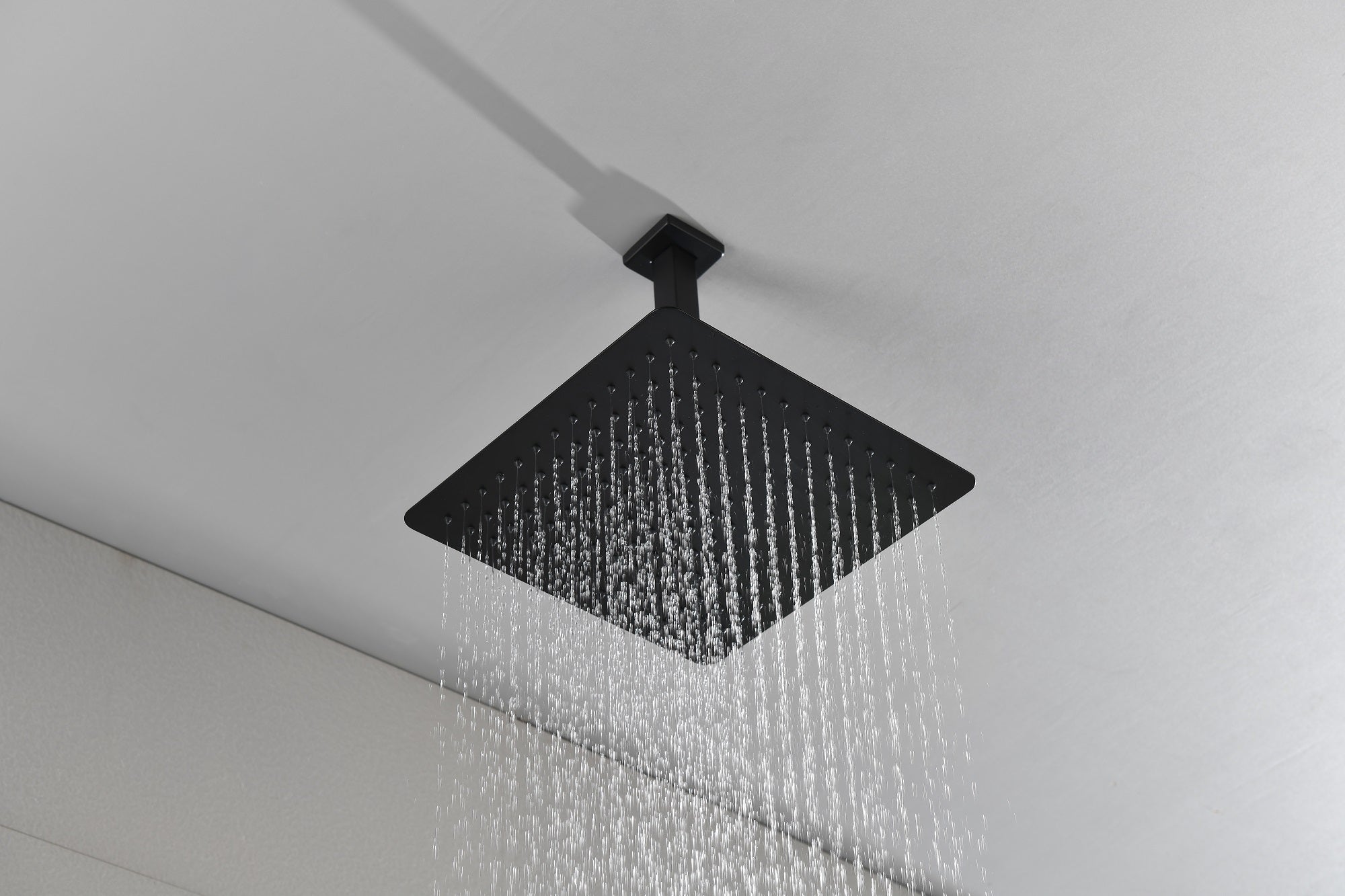 16" Matte Black Rain Shower Head - 304SS