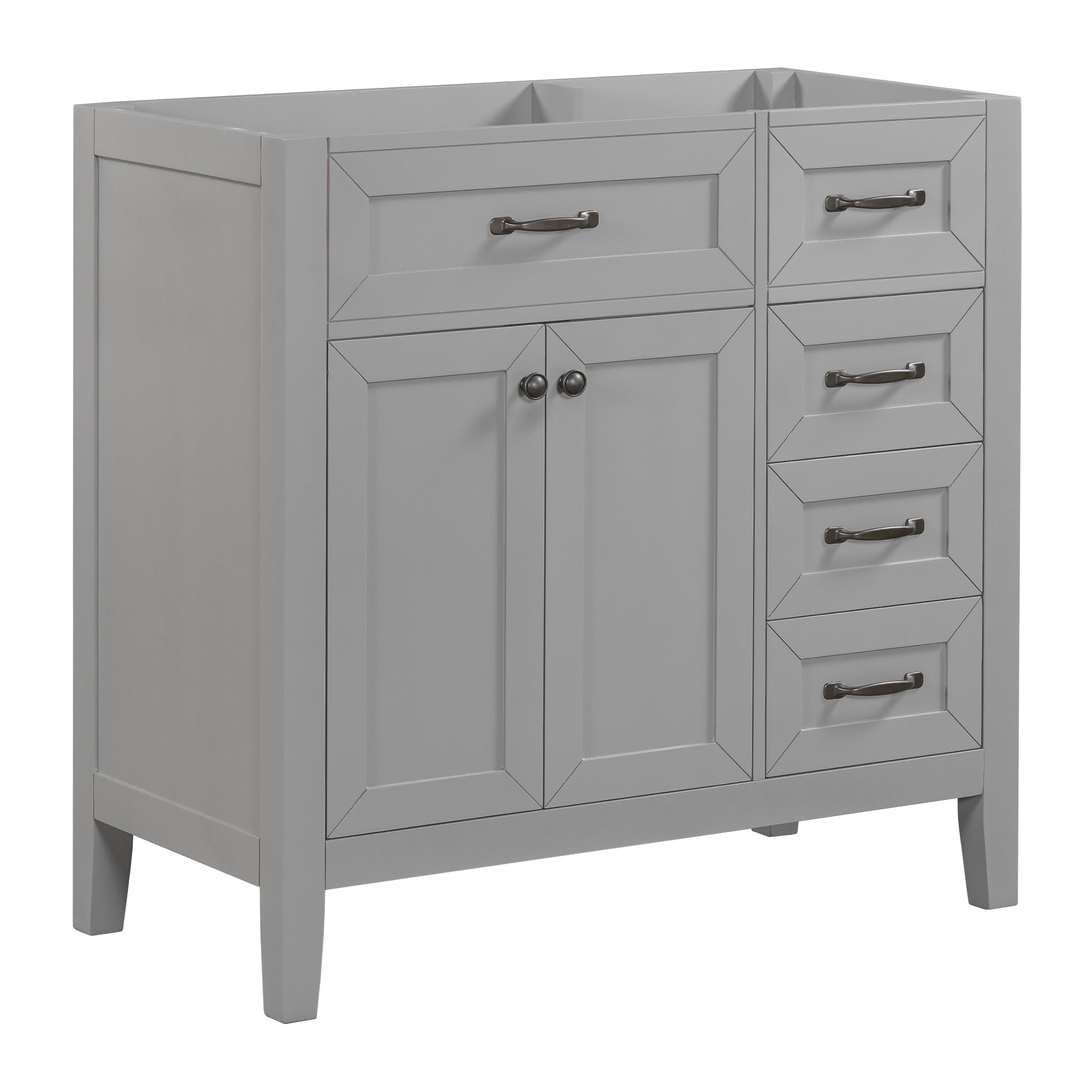 Grey 36" Bathroom Vanity Base with Drawers