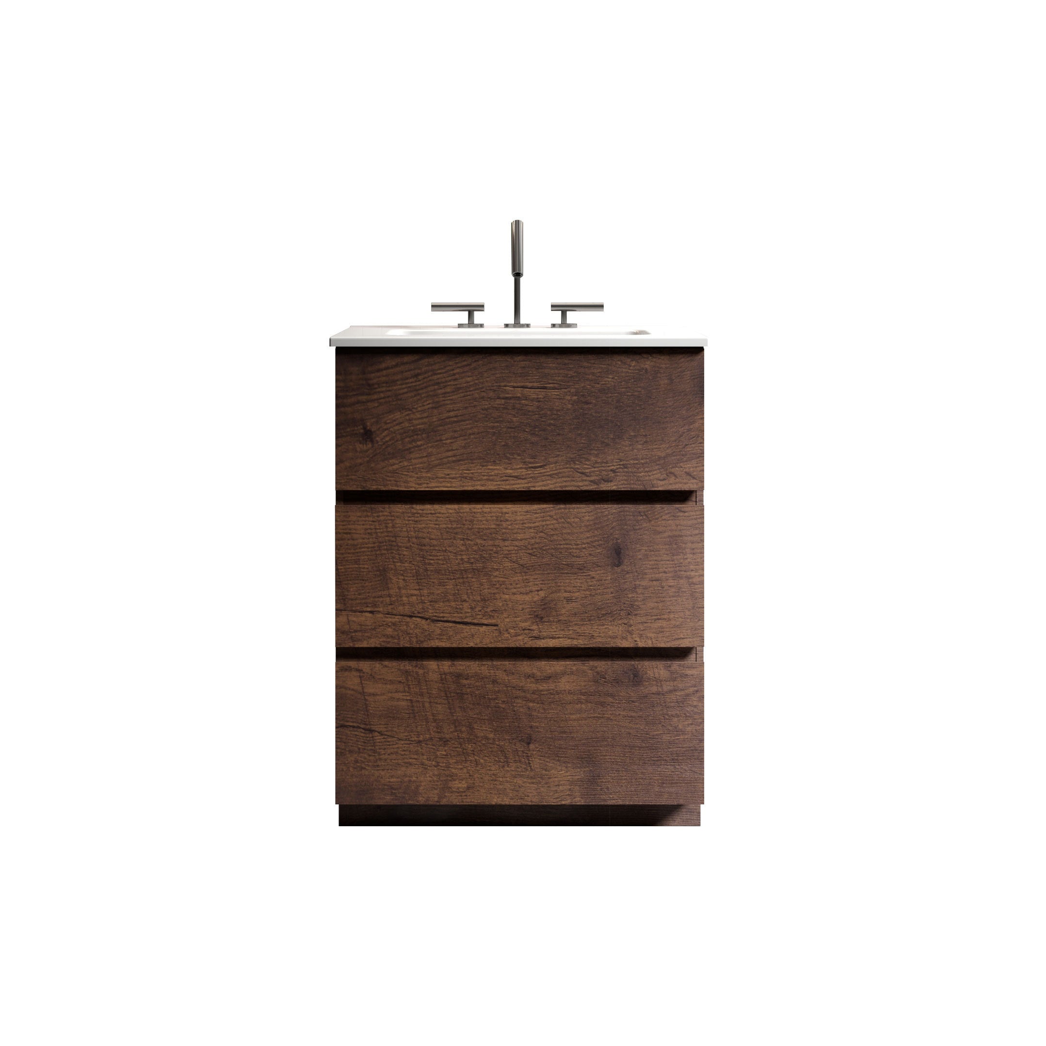24" Walnut Vanity w/ Sink & Ample Storage