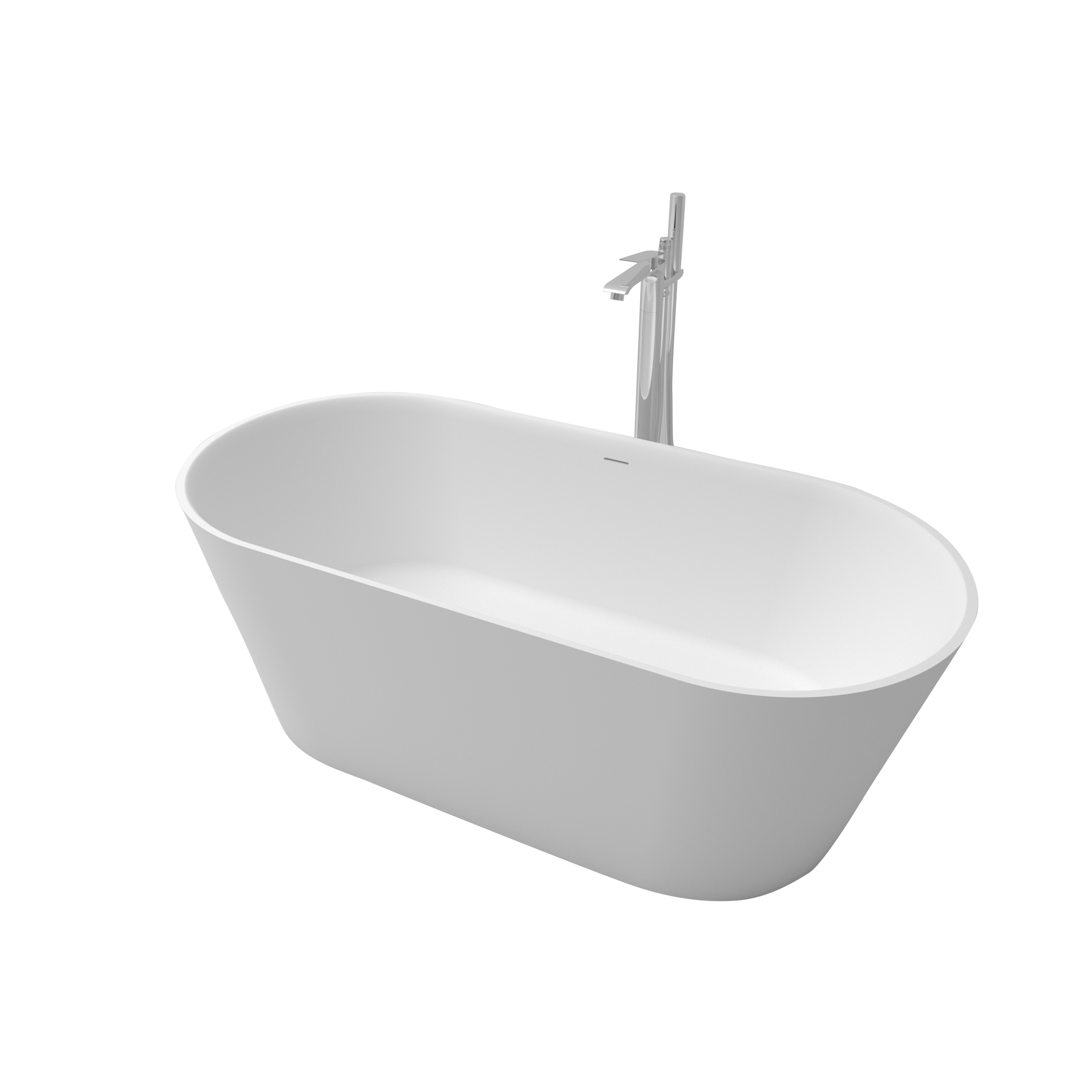 67" Matte White Freestanding Soaking Tub