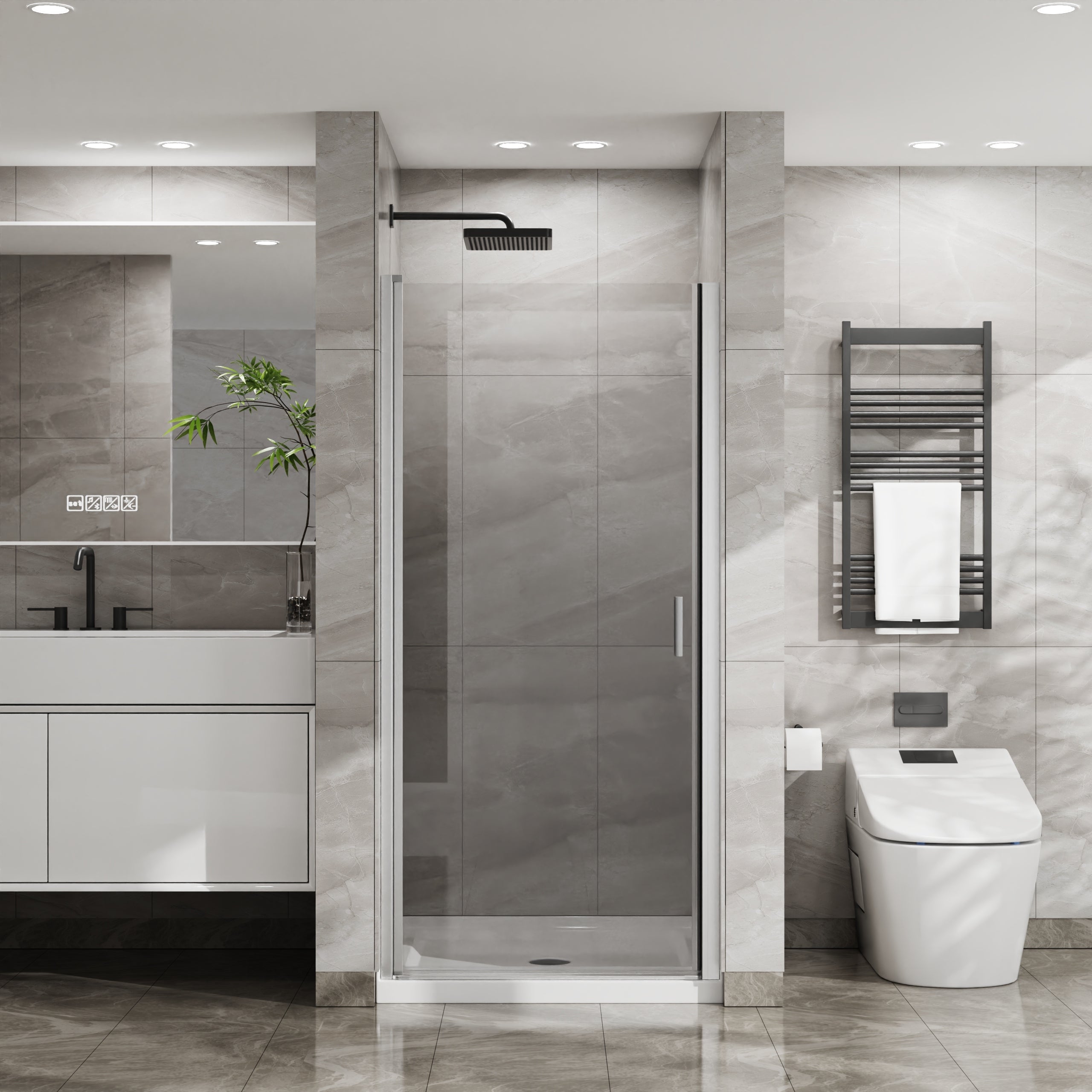 Goodyo 34x72" Pivot Shower Door - Chrome