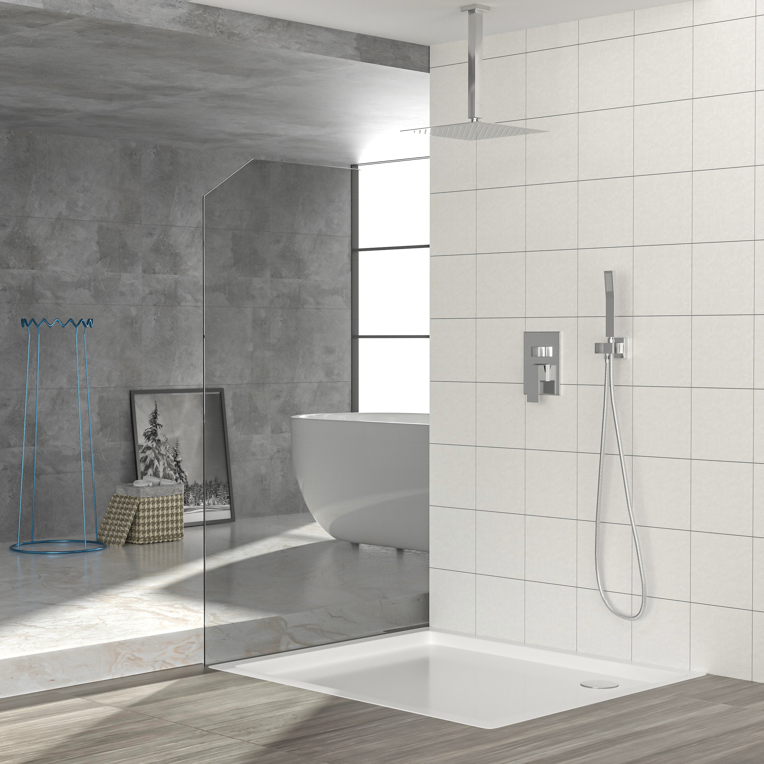 12" Square Ceiling Shower System w/ Dual Heads