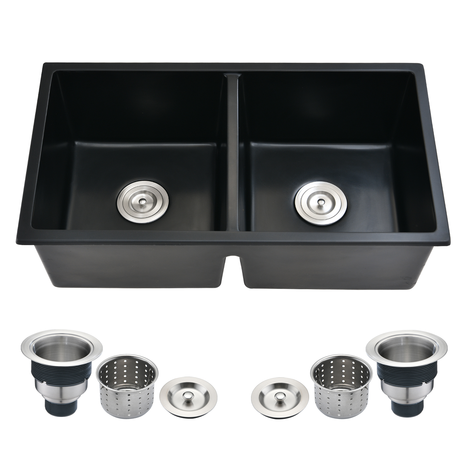 32"x18" Double Bowl Undermount Kitchen Sink