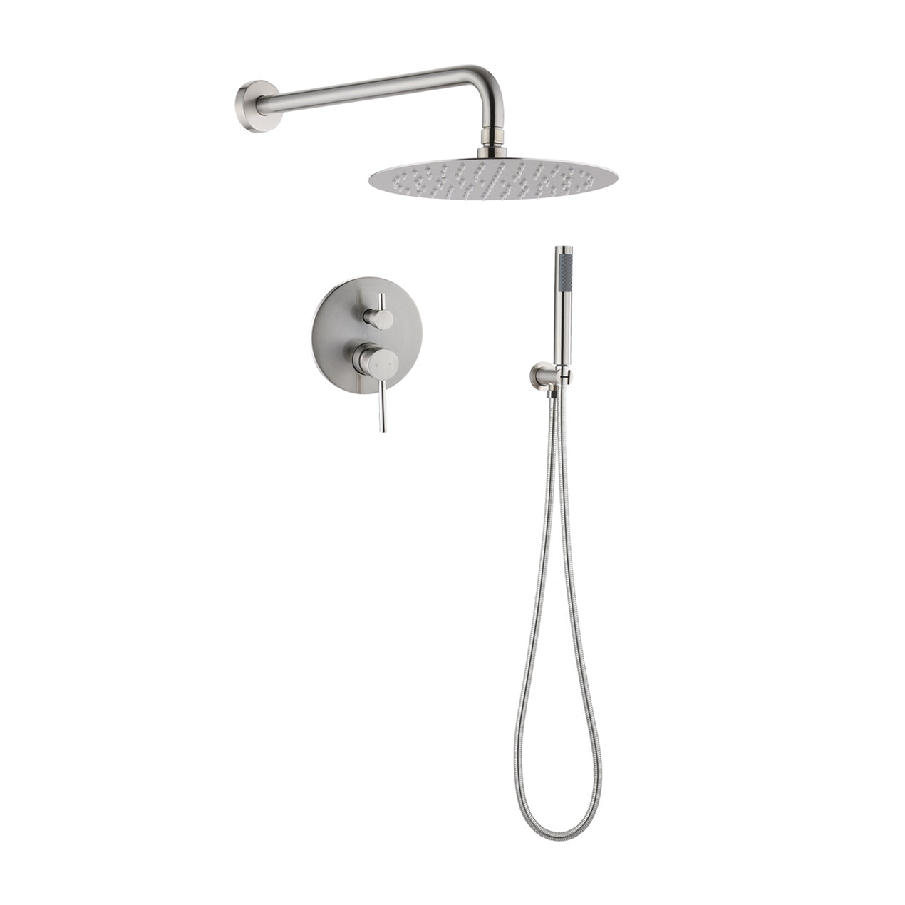 10" Brushed Nickel Rain Shower Head Set