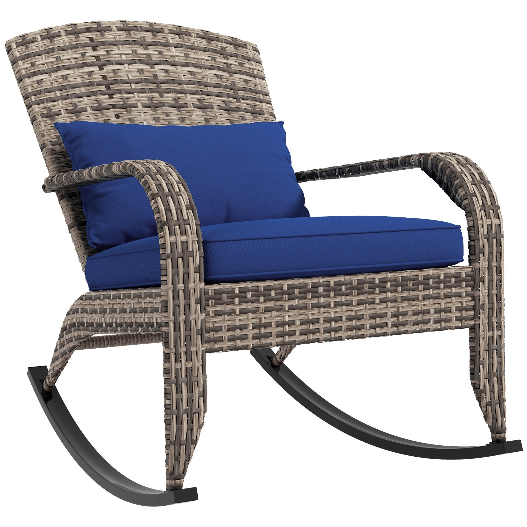 Outsunny Adirondack Rocking Chair: Dark Blue