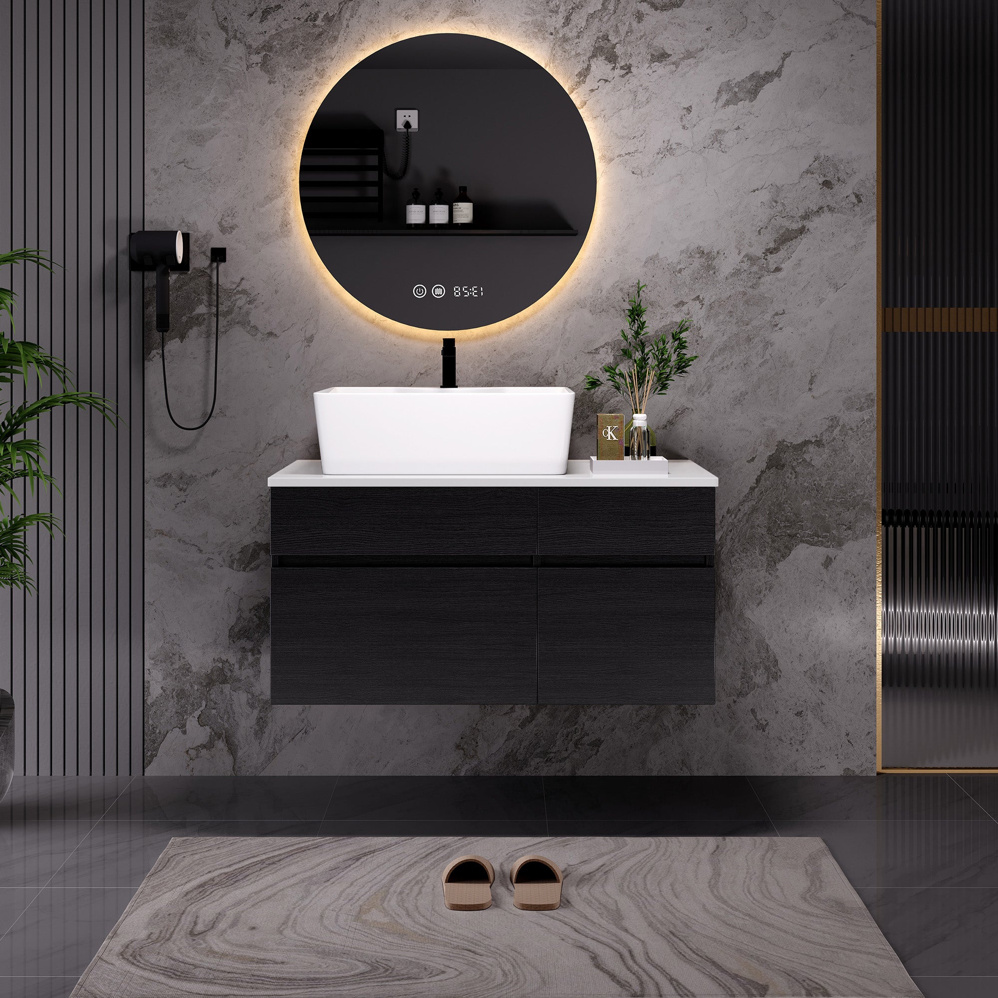 31.5" Small Floating Bathroom Vanity w/ Sink