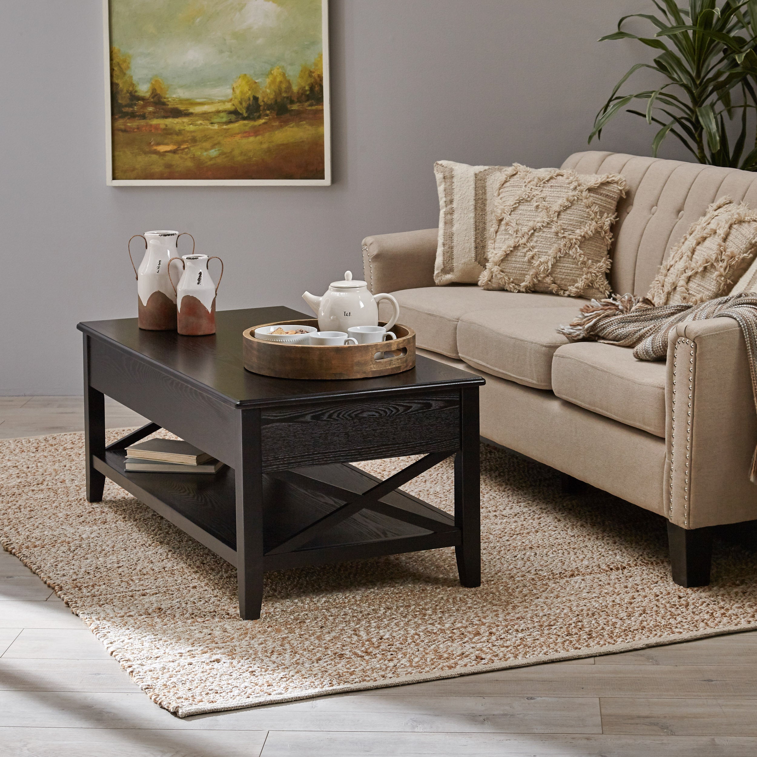 Rustic Wood Coffee Table | Solid Pine Living Room Centerpiece