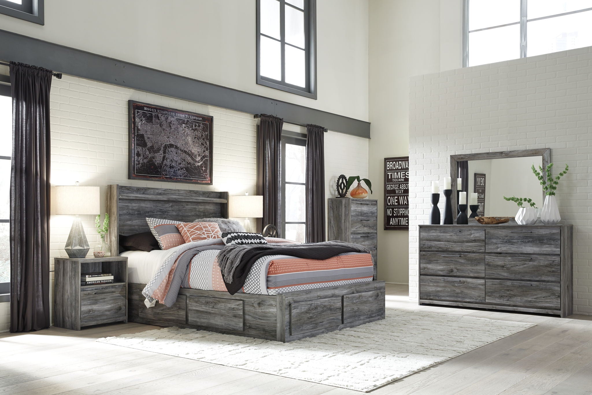 Baystorm - Panel Bedroom Set - Gray