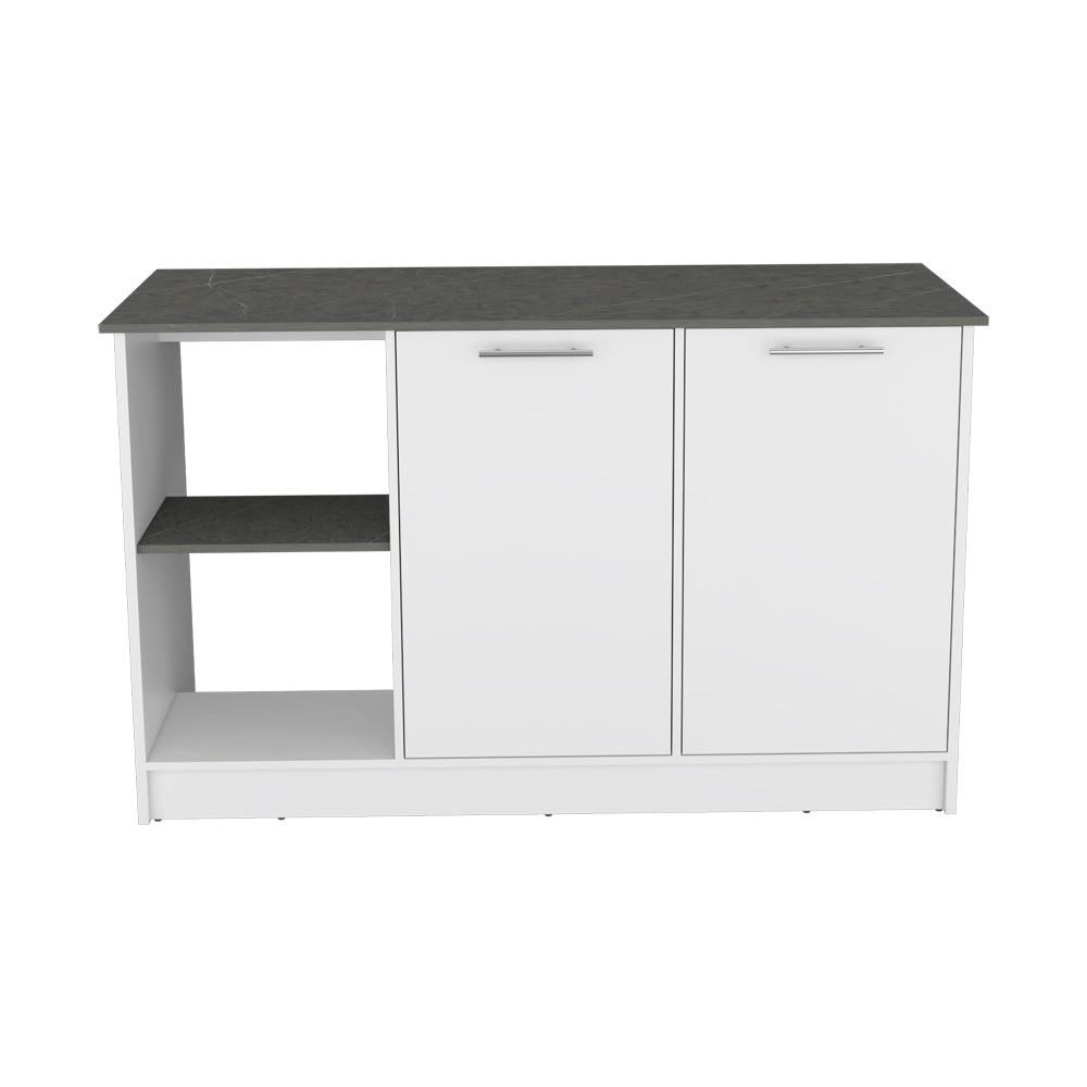 Padua Kitchen Island, White & Onyx