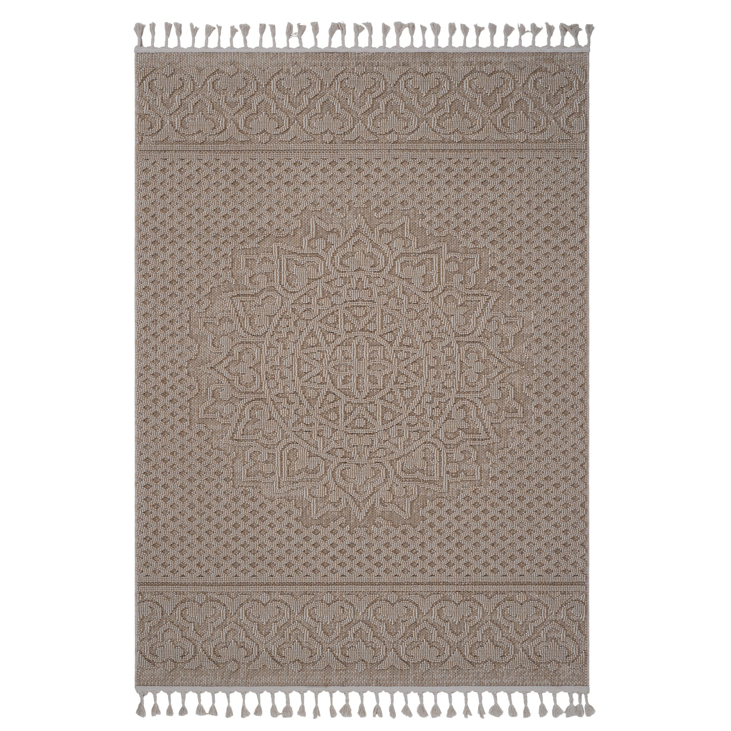 NAAR Guros Rug: 8x10 Beige Medallion Area Rug
