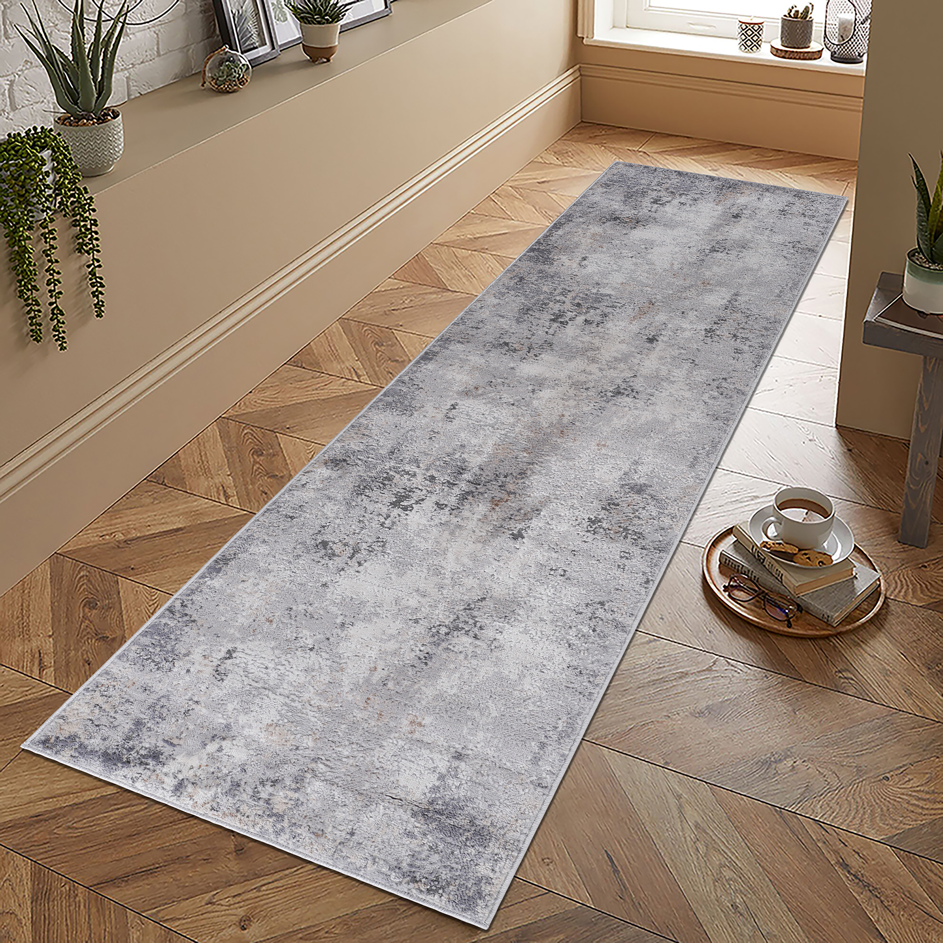 Stylish Area Rug: Ivory, Sand, Abstract