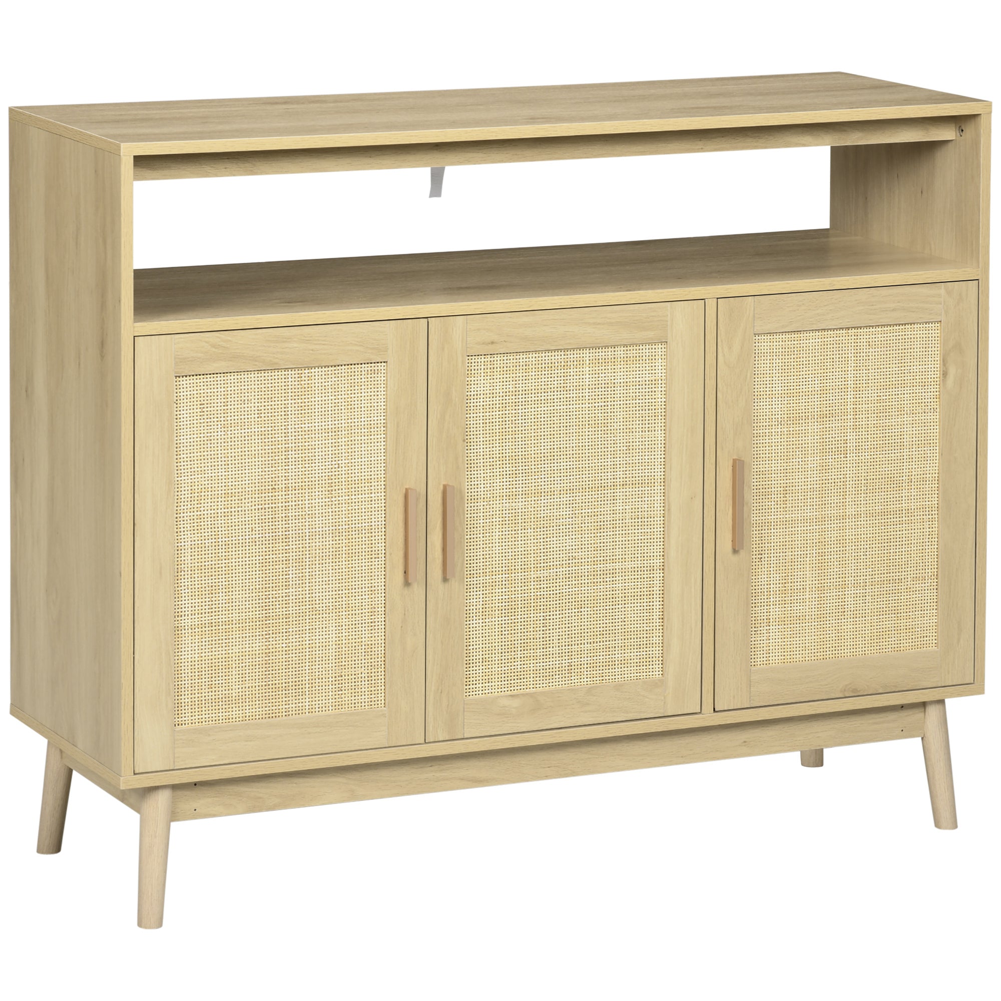 Boho Sideboard Cabinet, Rattan Doors, Natural