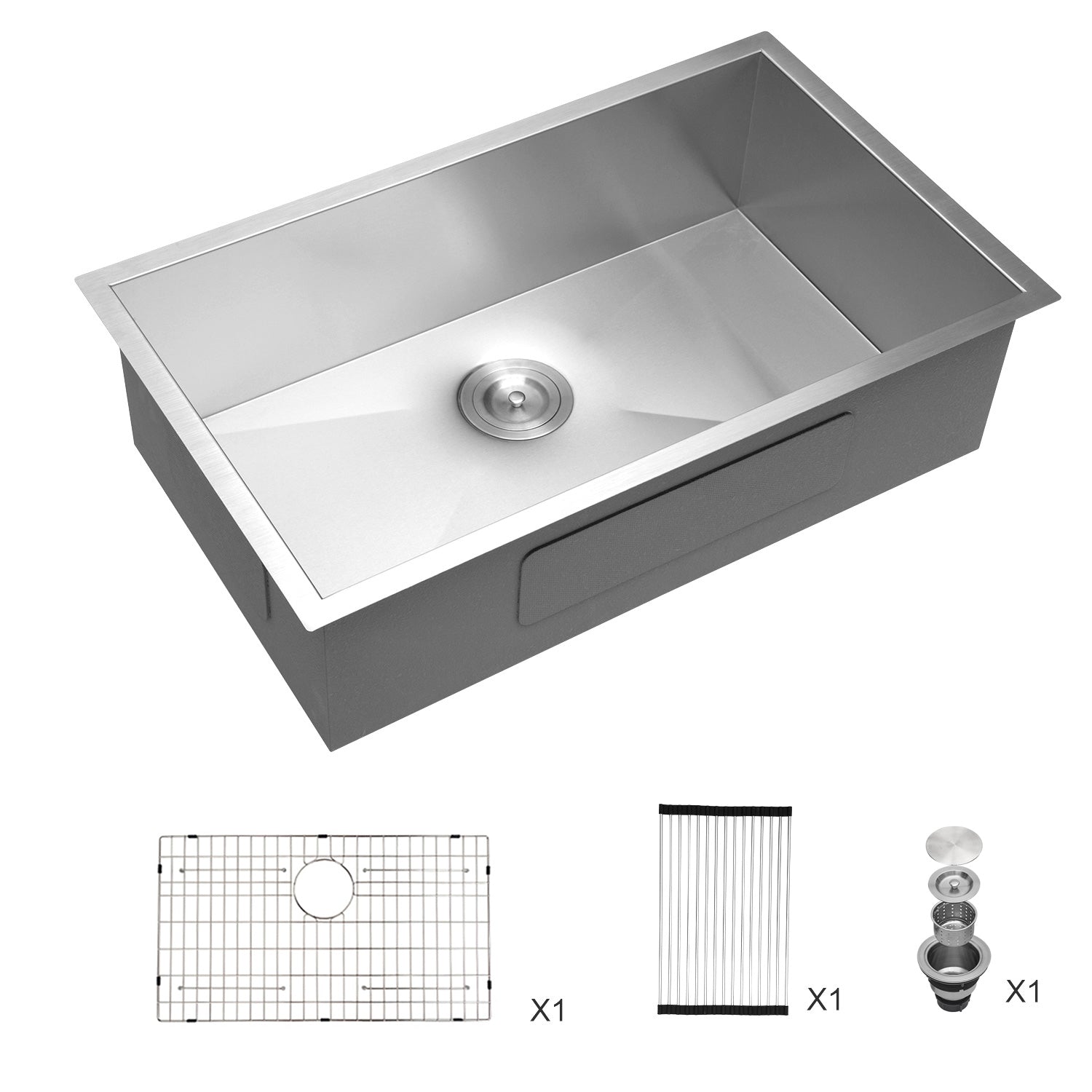 32" Undermount Kitchen Sink - Stainless Steel
