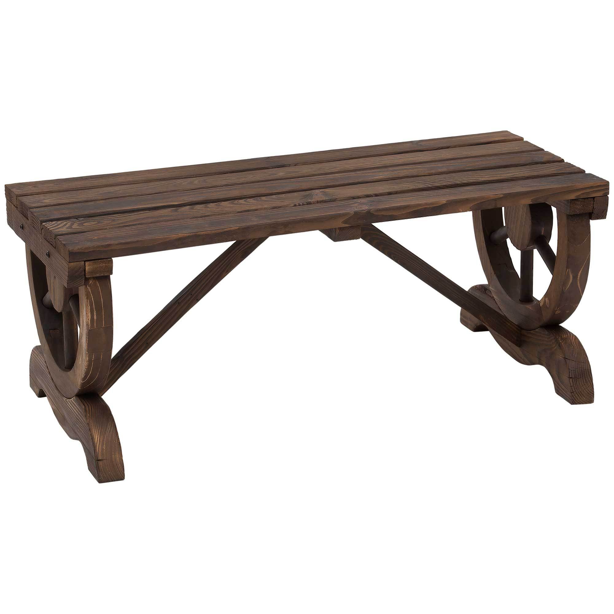 Outsunny Wooden Garden Bench: 550lbs Capacity