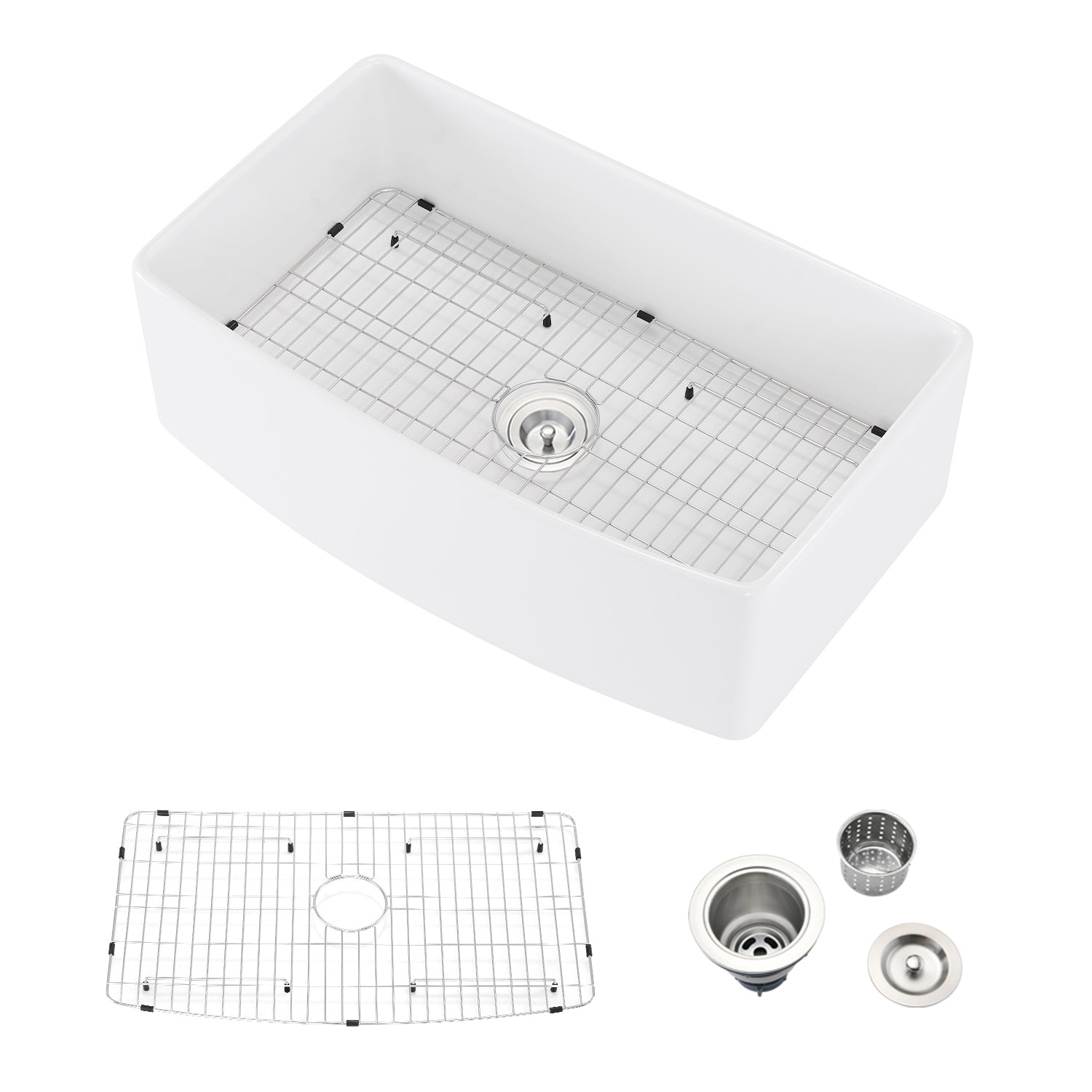 Farmhouse Fireclay Kitchen Sink: 33"x20" Apron