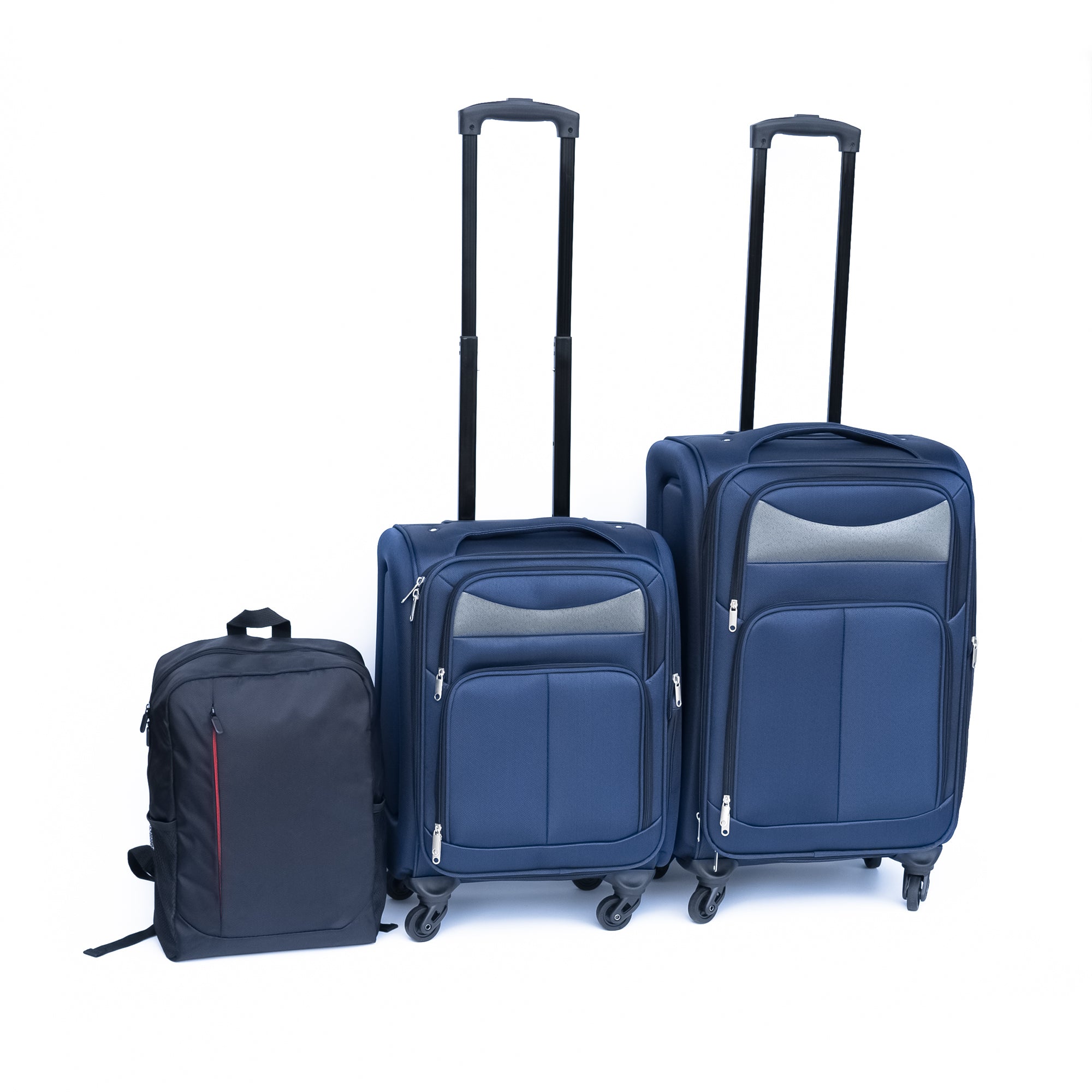 Blue 2-Piece Luggage Backpack Set (No Lock)