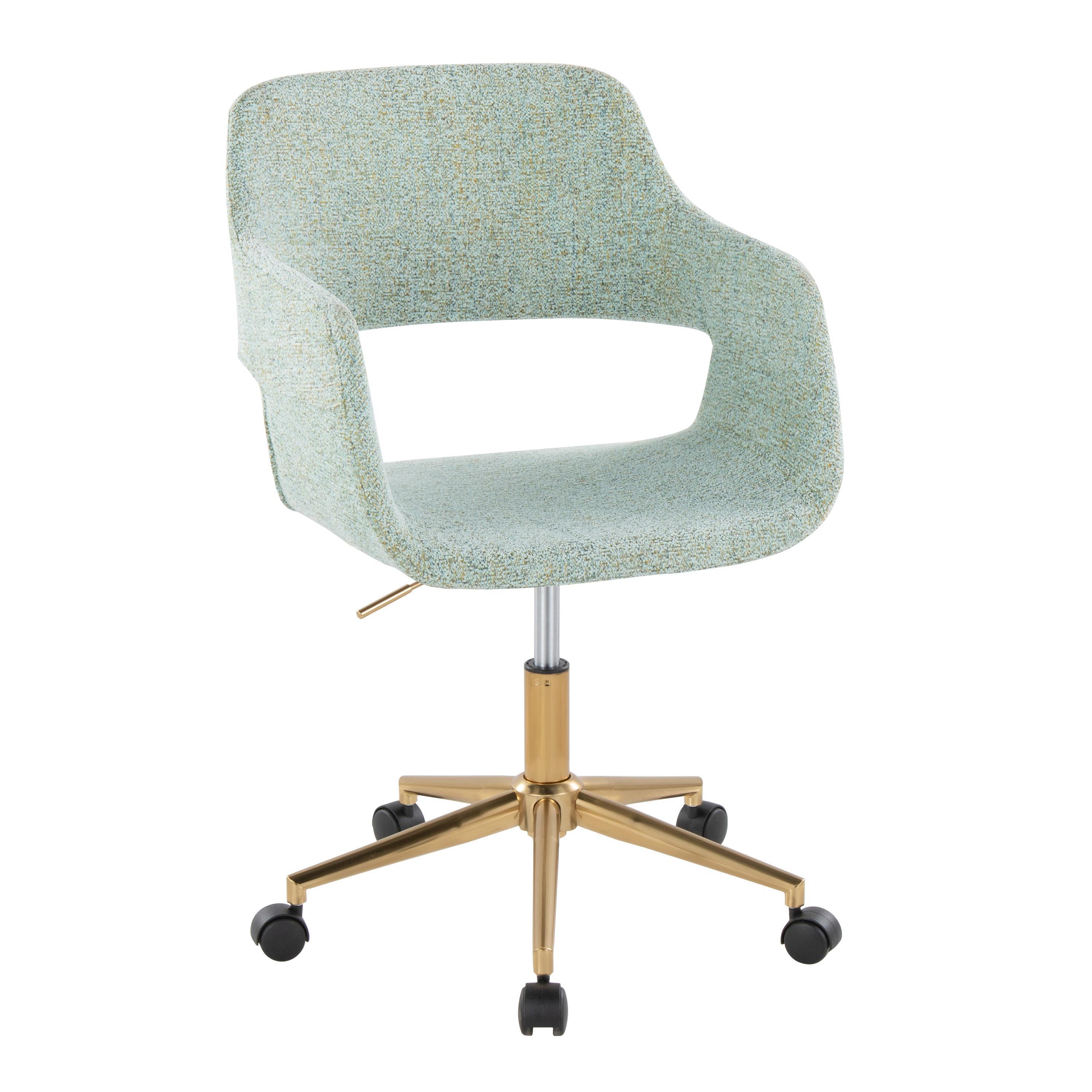 Margarite Task Chair, Gold/Light Green