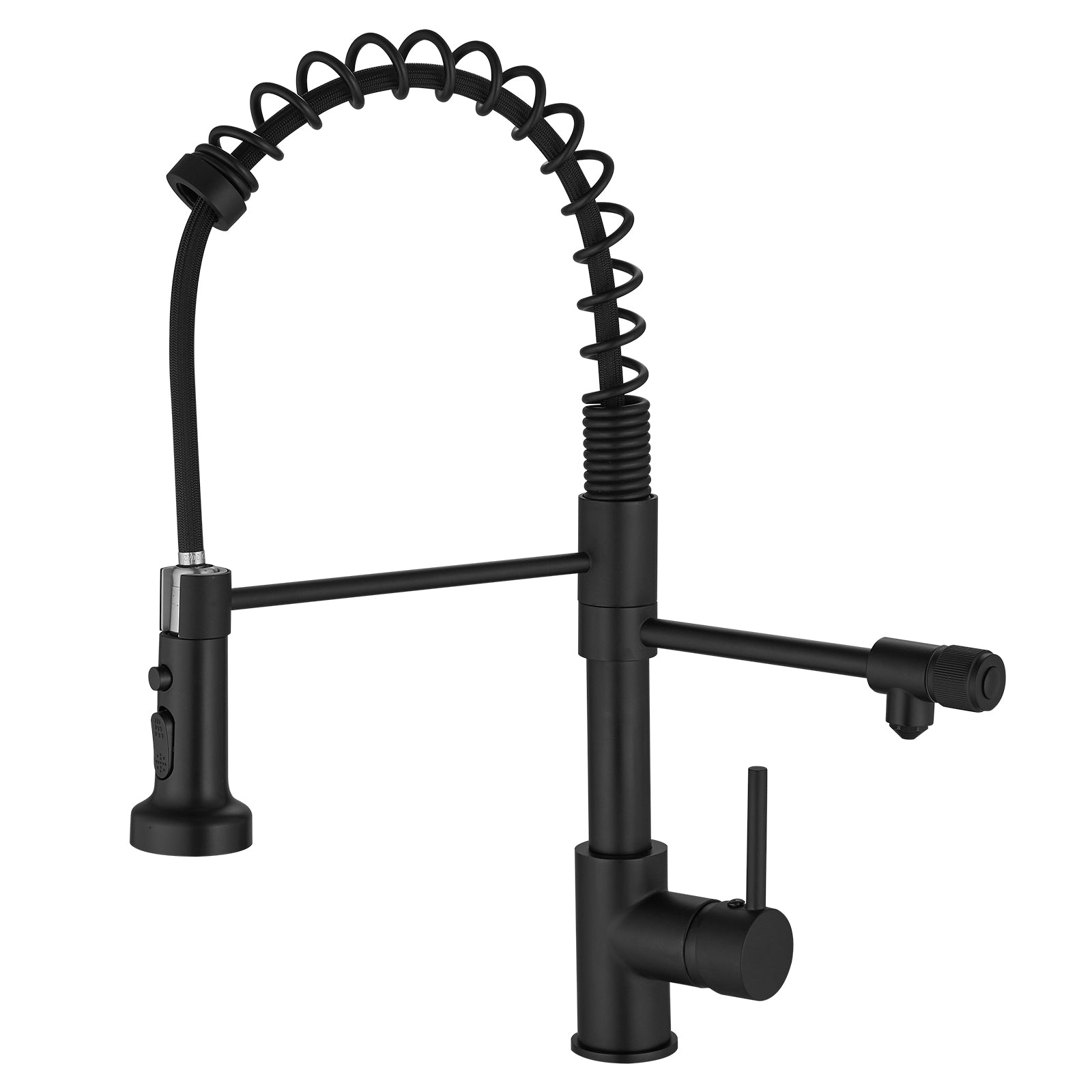 Matte Black Pull-Down Kitchen Faucet Filter