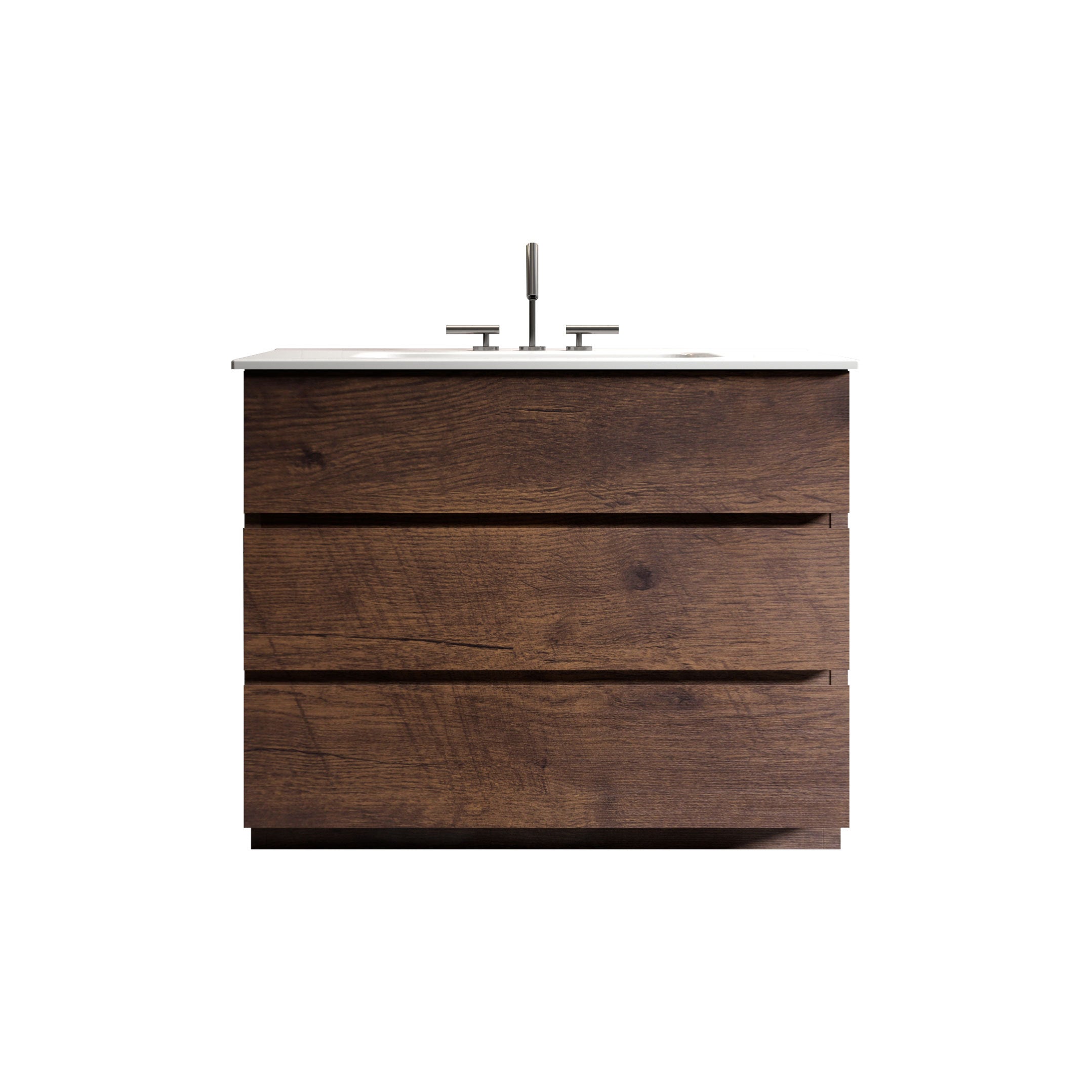 36" Walnut Vanity w/Sink & Ample Storage