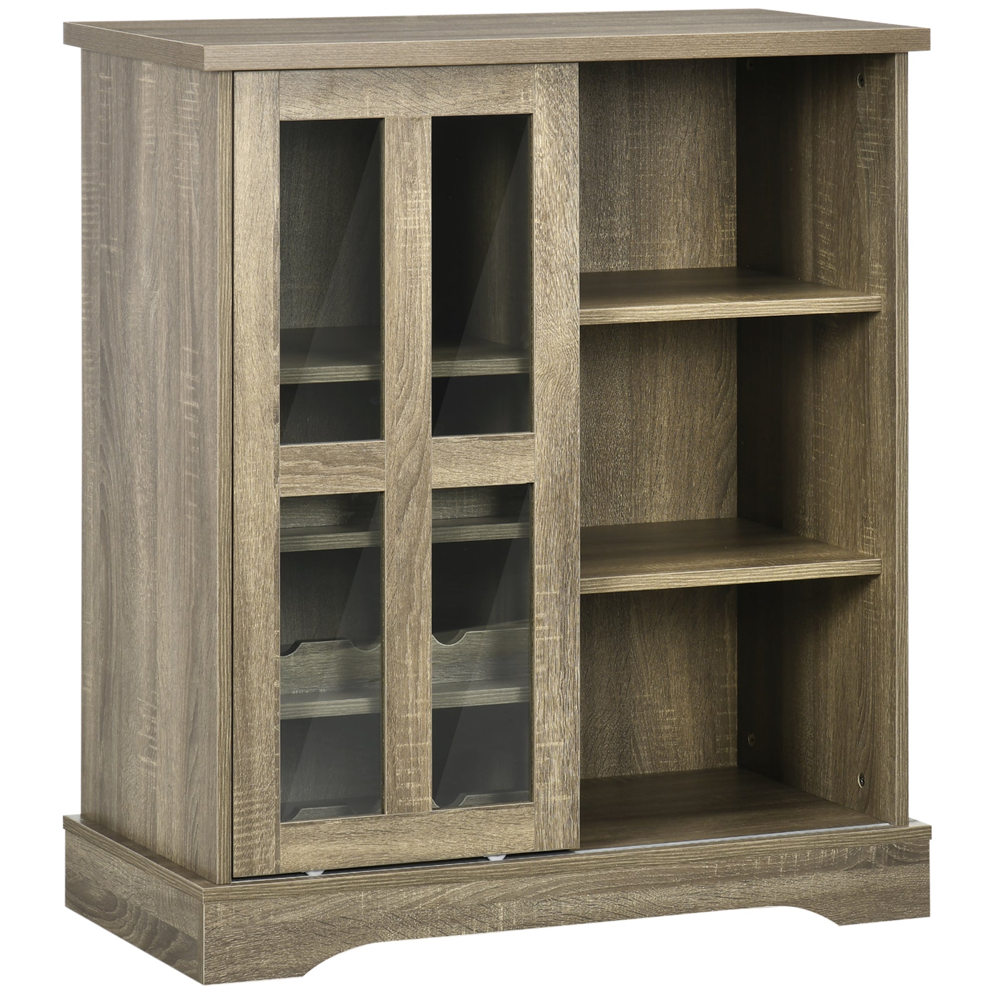 36" Coffee Bar Cabinet, Sideboard Buffet with Sliding Door, Gray