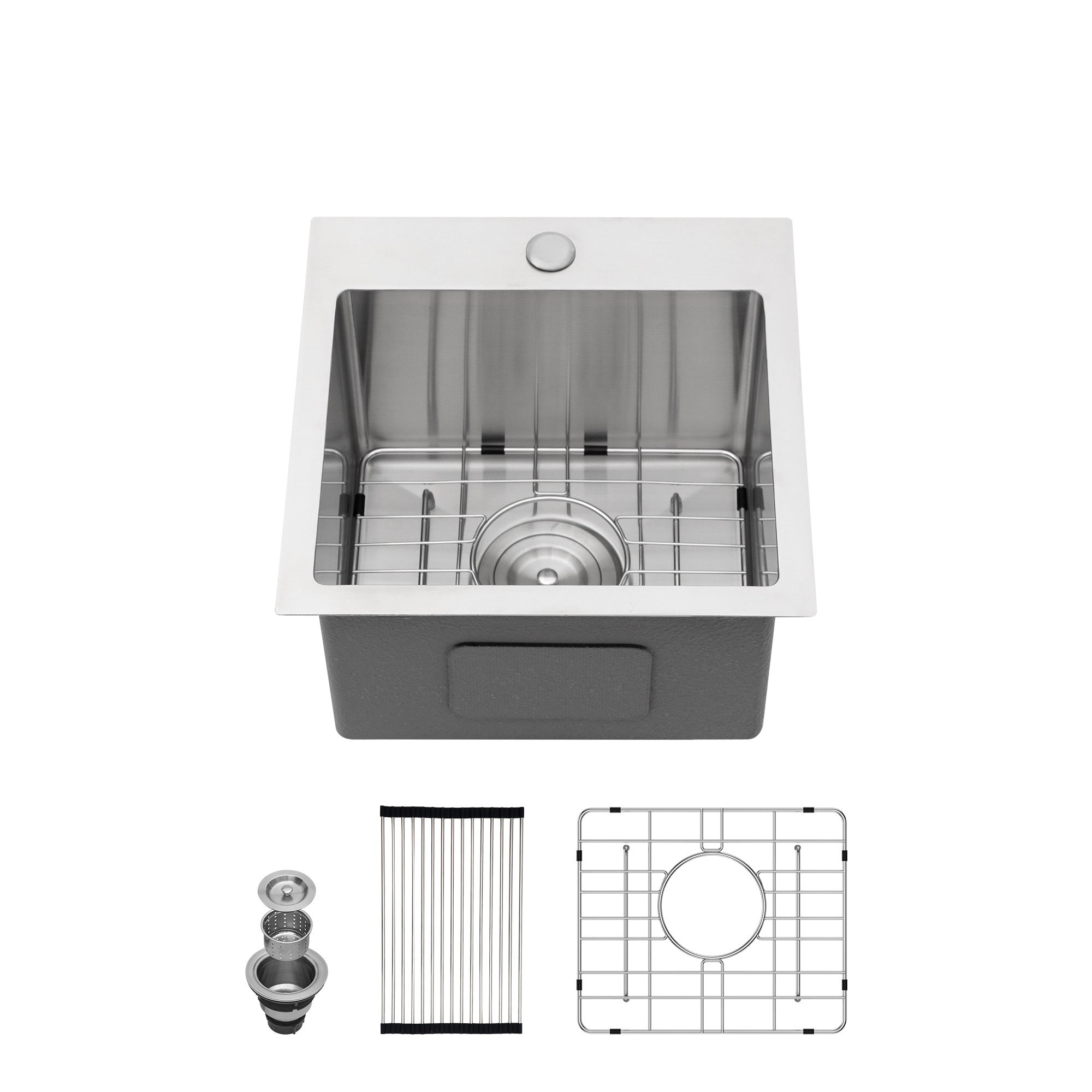 15" Stainless Steel Drop-In Kitchen Sink (16 Gauge)