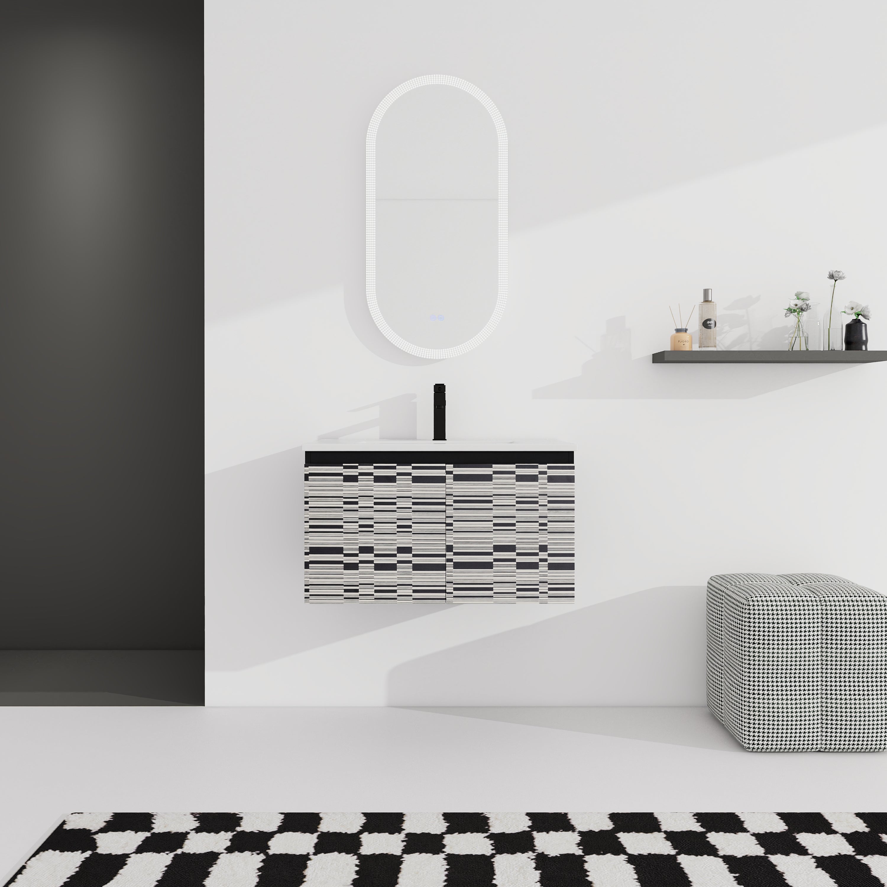 30" Floating Bathroom Vanity with Ceramic Sink
