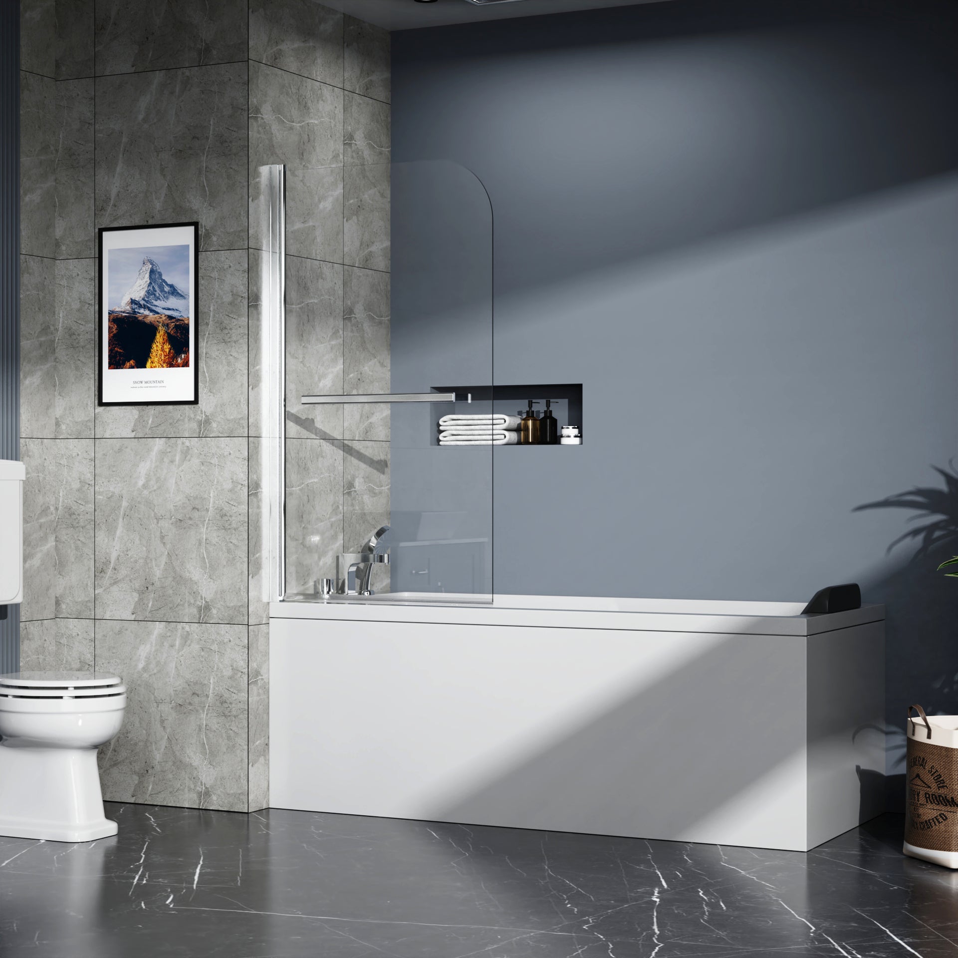 Goodyo 31x55" Frameless Shower Door - Tempered Glass