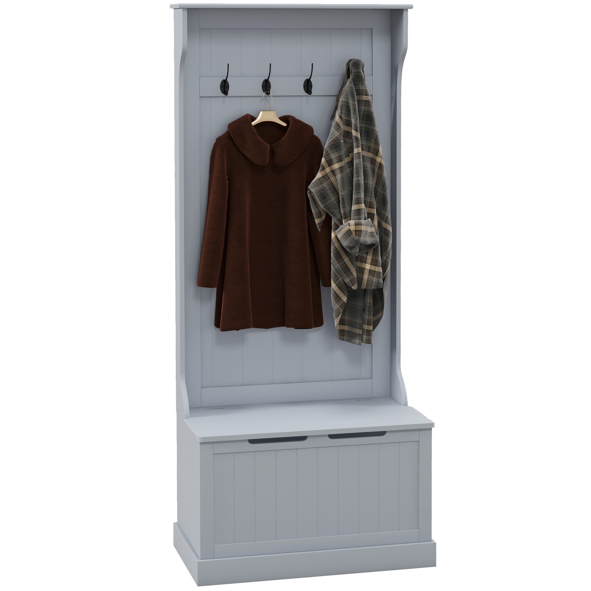 28" 3-in-1 Entryway Hall Tree, Gray