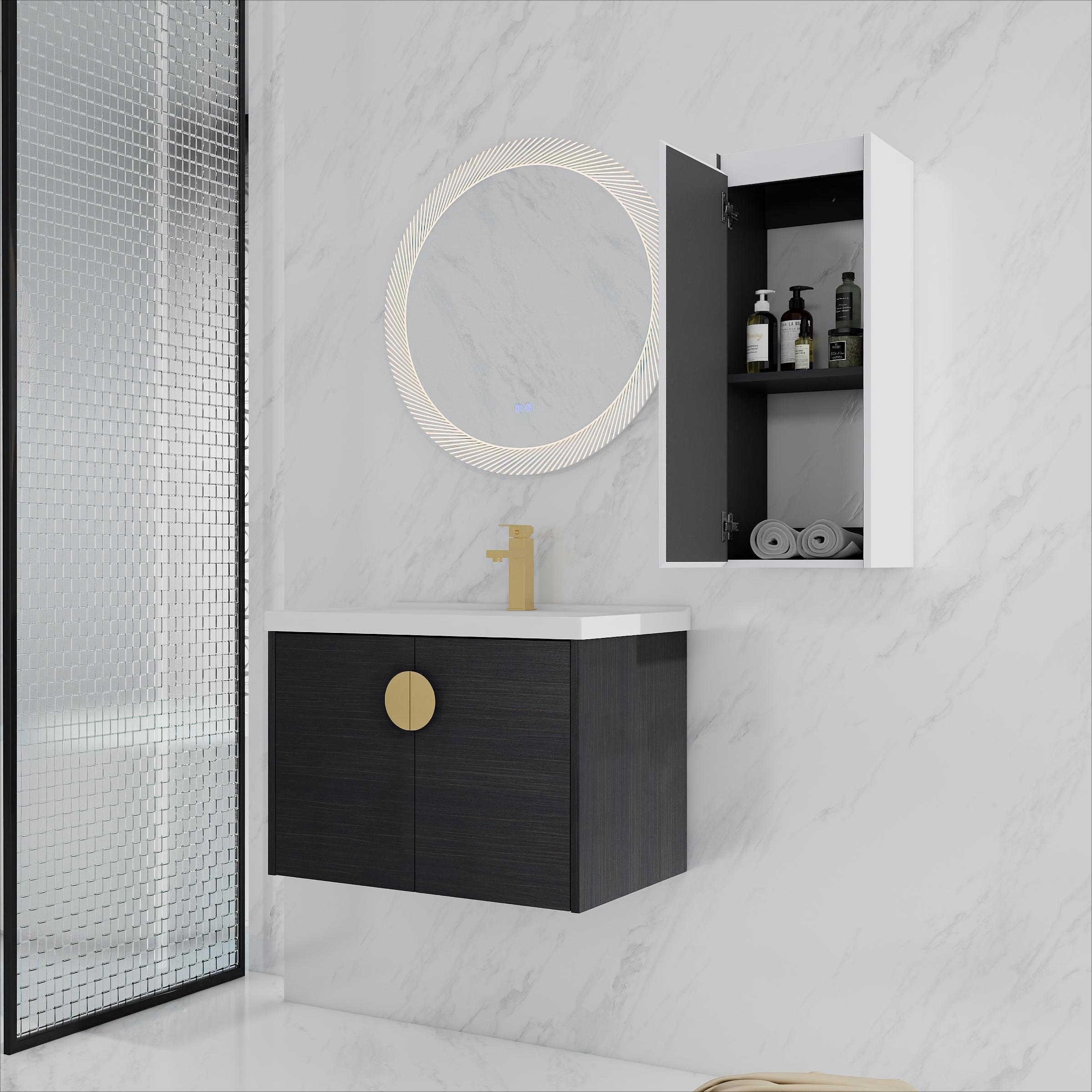 28" Wall-Mounted Bathroom Vanity with Sink