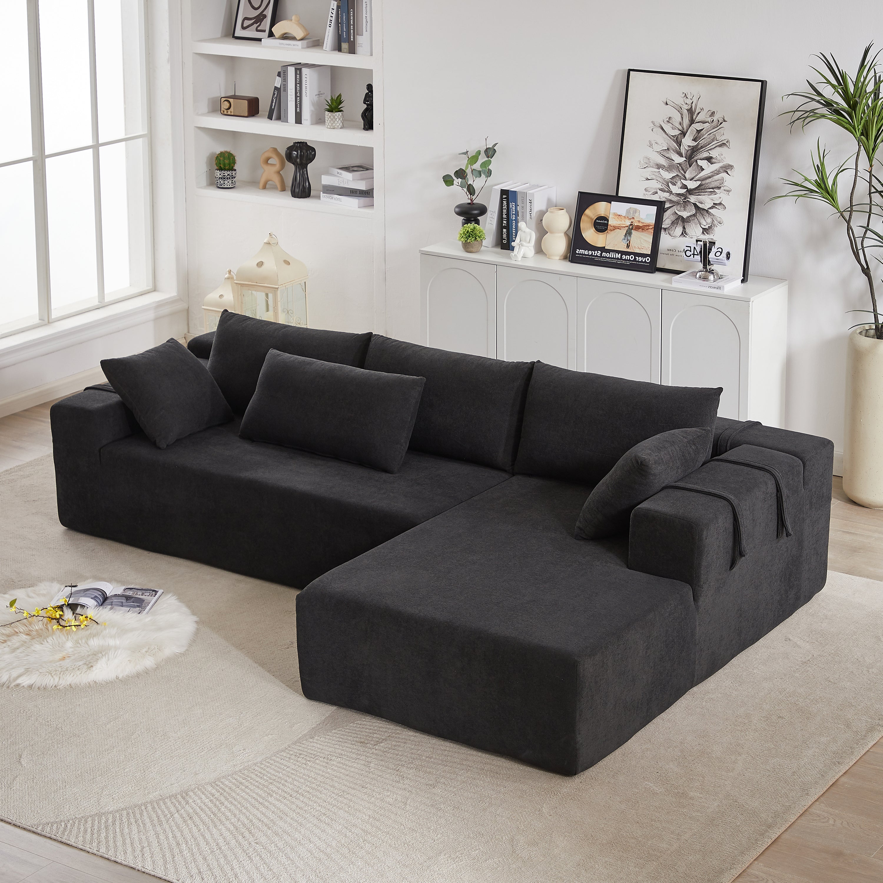 Modern Chenille Sectional Sofa Set (108")