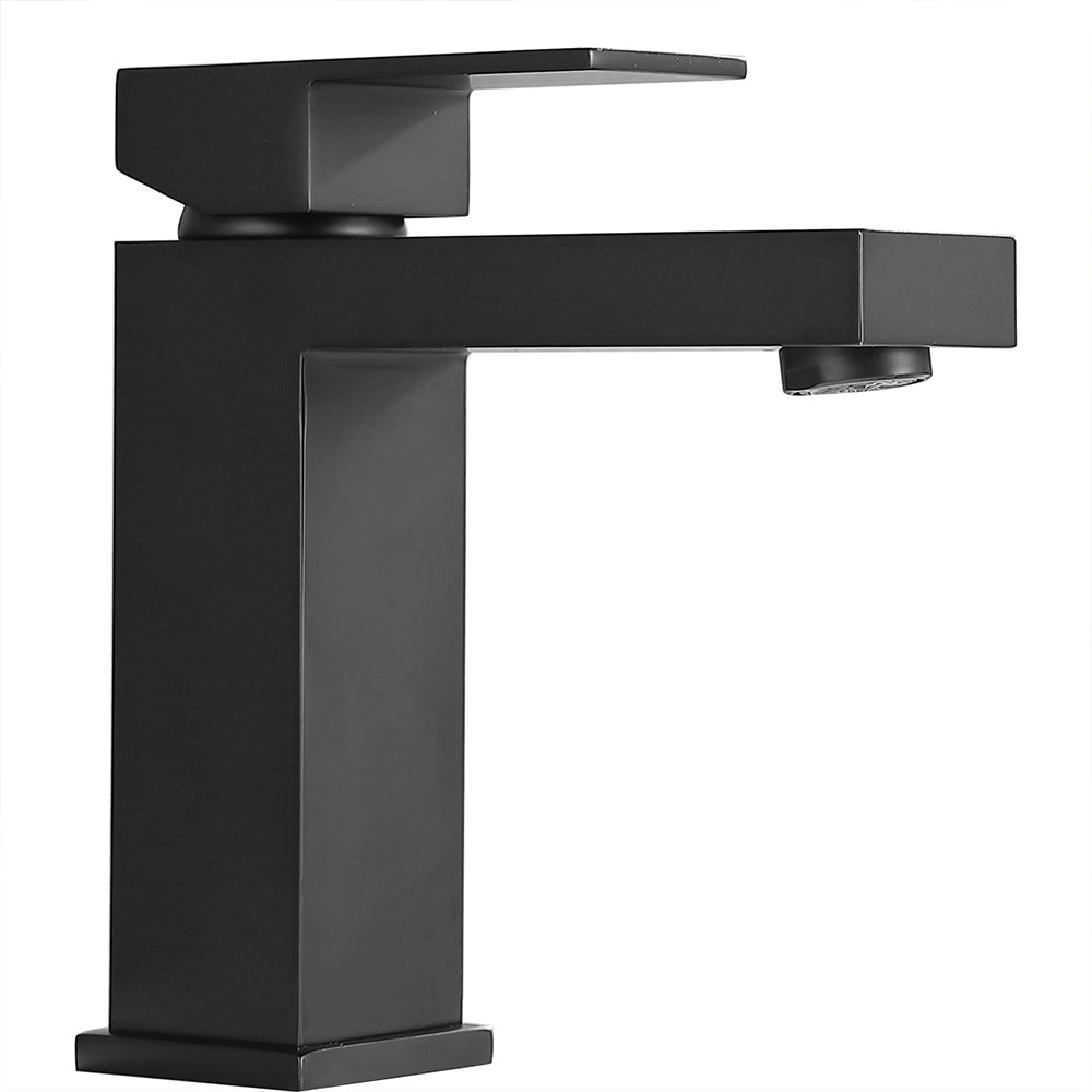 Black Bathroom Faucet: Brushed Black Modern Sink Faucet