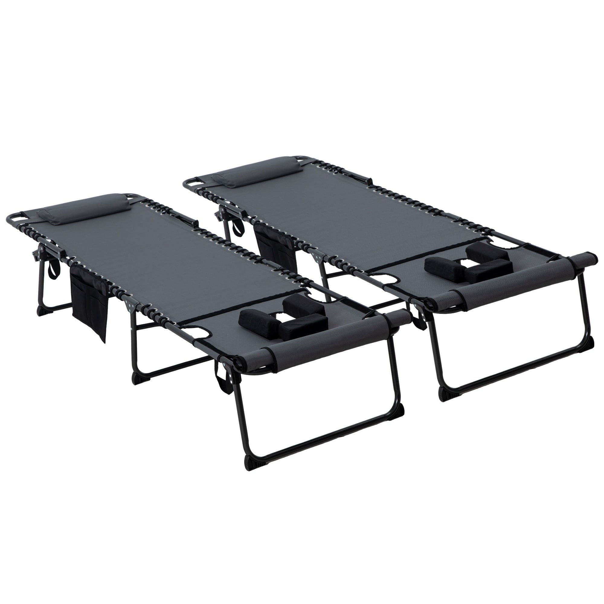 Outsunny Folding Chaise Lounge: 5-Level Recline