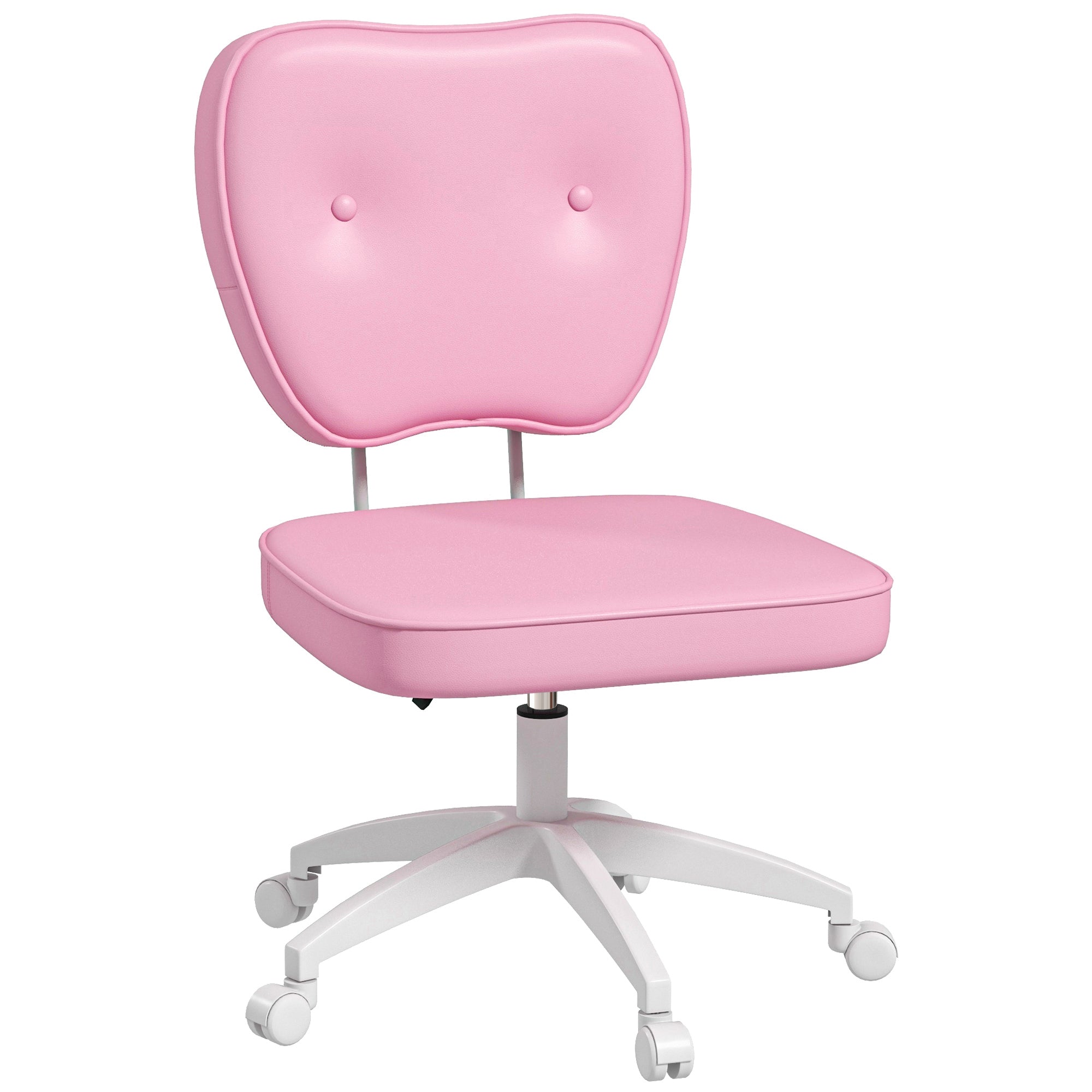 Pink Armless Office Chair | Cute Desk & Vanity Chair