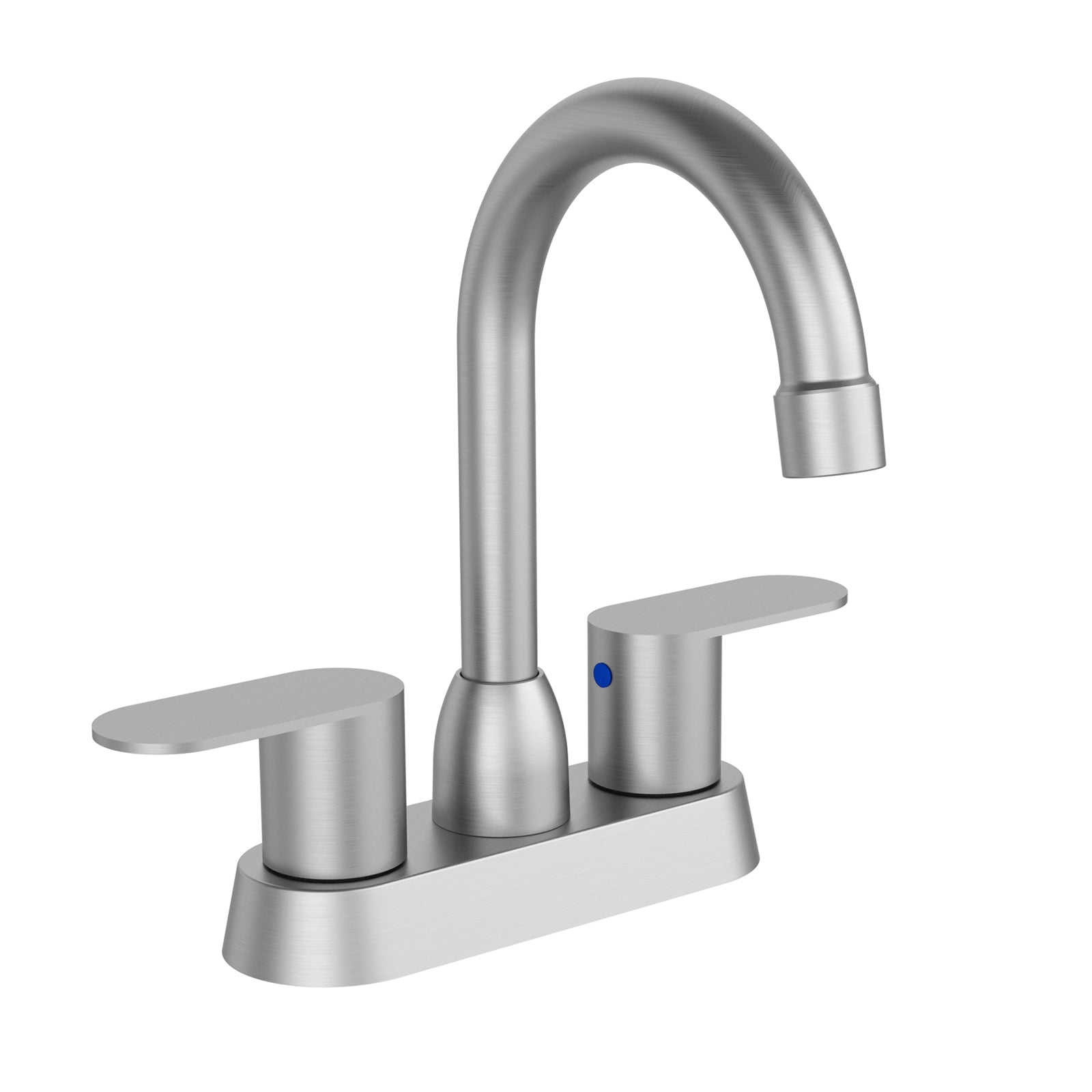 Brushed Nickel Bathroom Faucet: 2-Handle High Arc