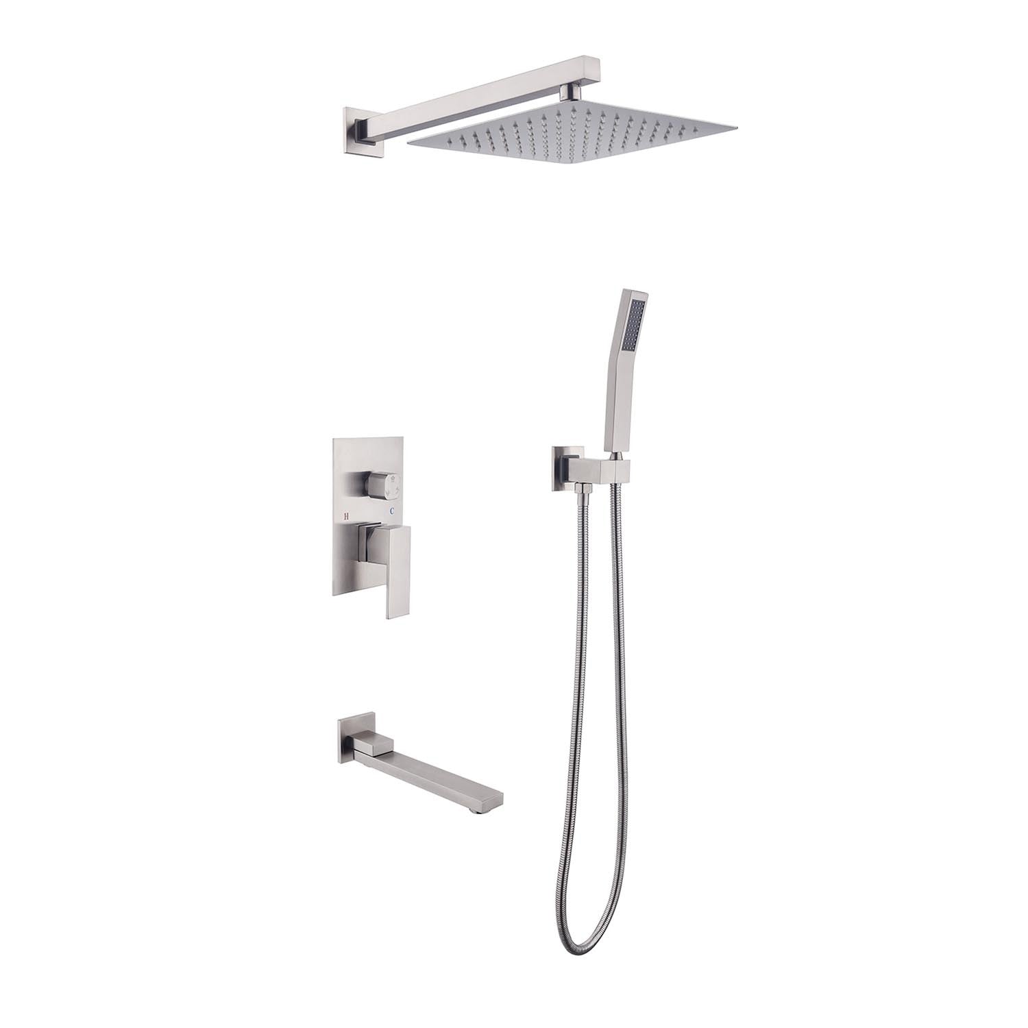 10" Wall Mount Rain Shower Head System