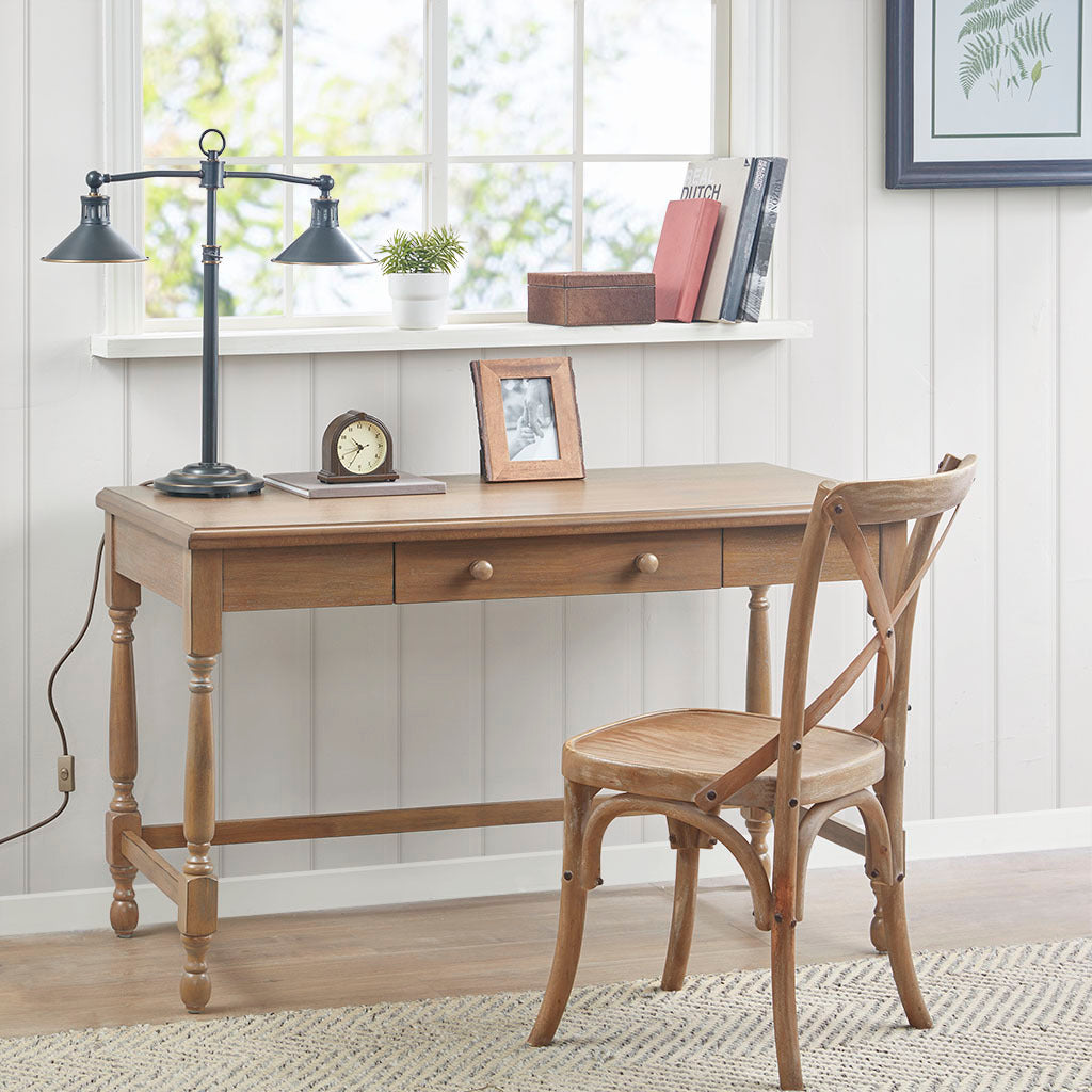 Solid Wood Desk | 1 Drawer & Turned Legs