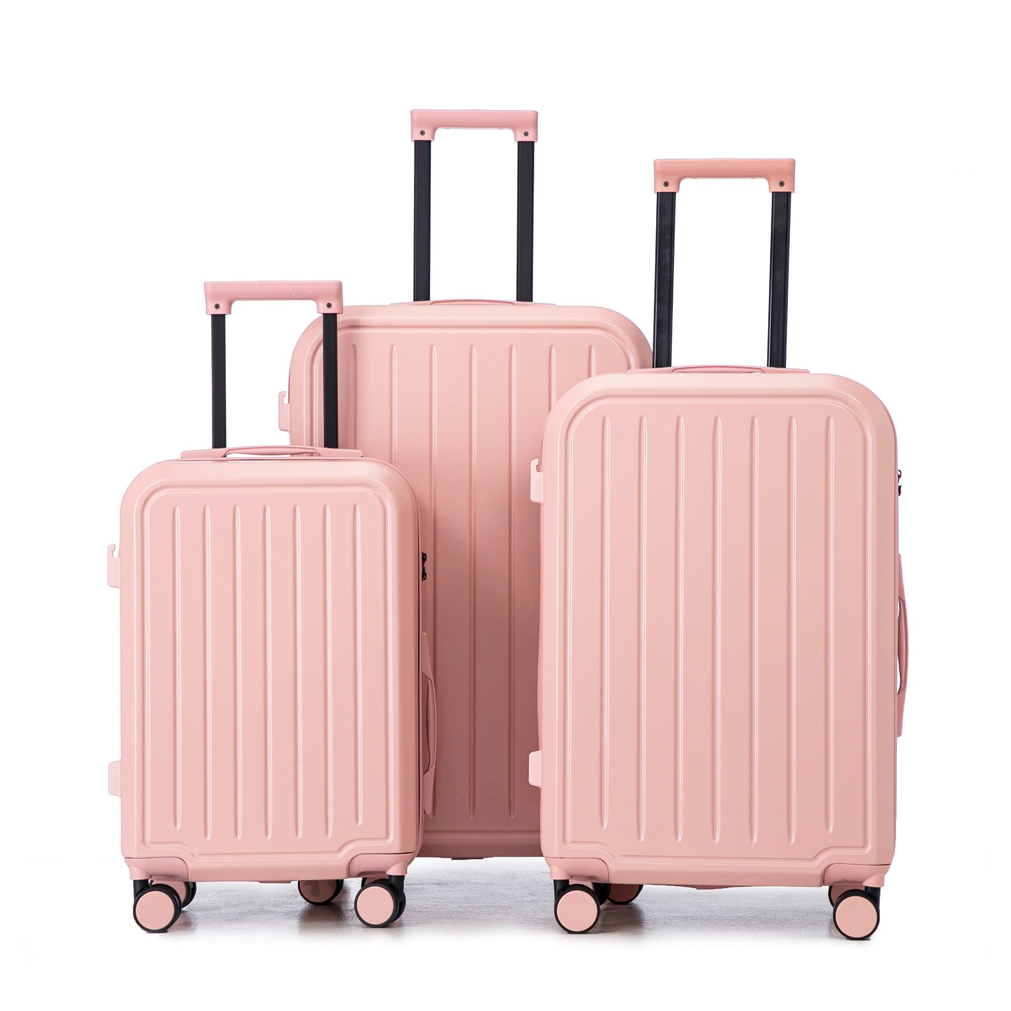 Pink Carry-On Spinner Luggage w/ USB & Cup Holder