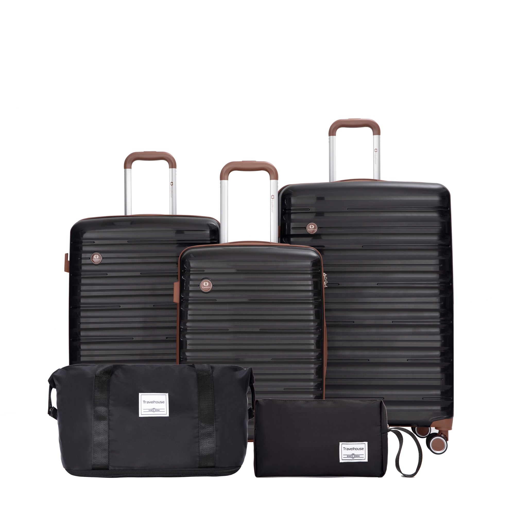 Black Carry-On Luggage Set w/TSA Lock