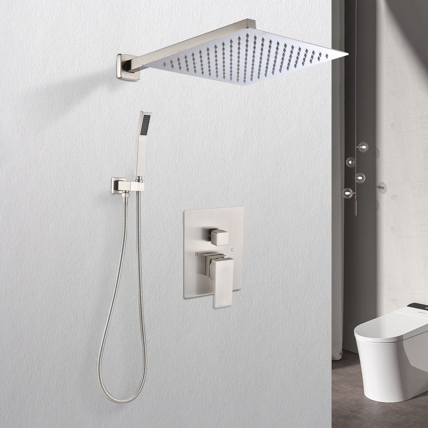 12" Wall Mount Rain Shower Head System