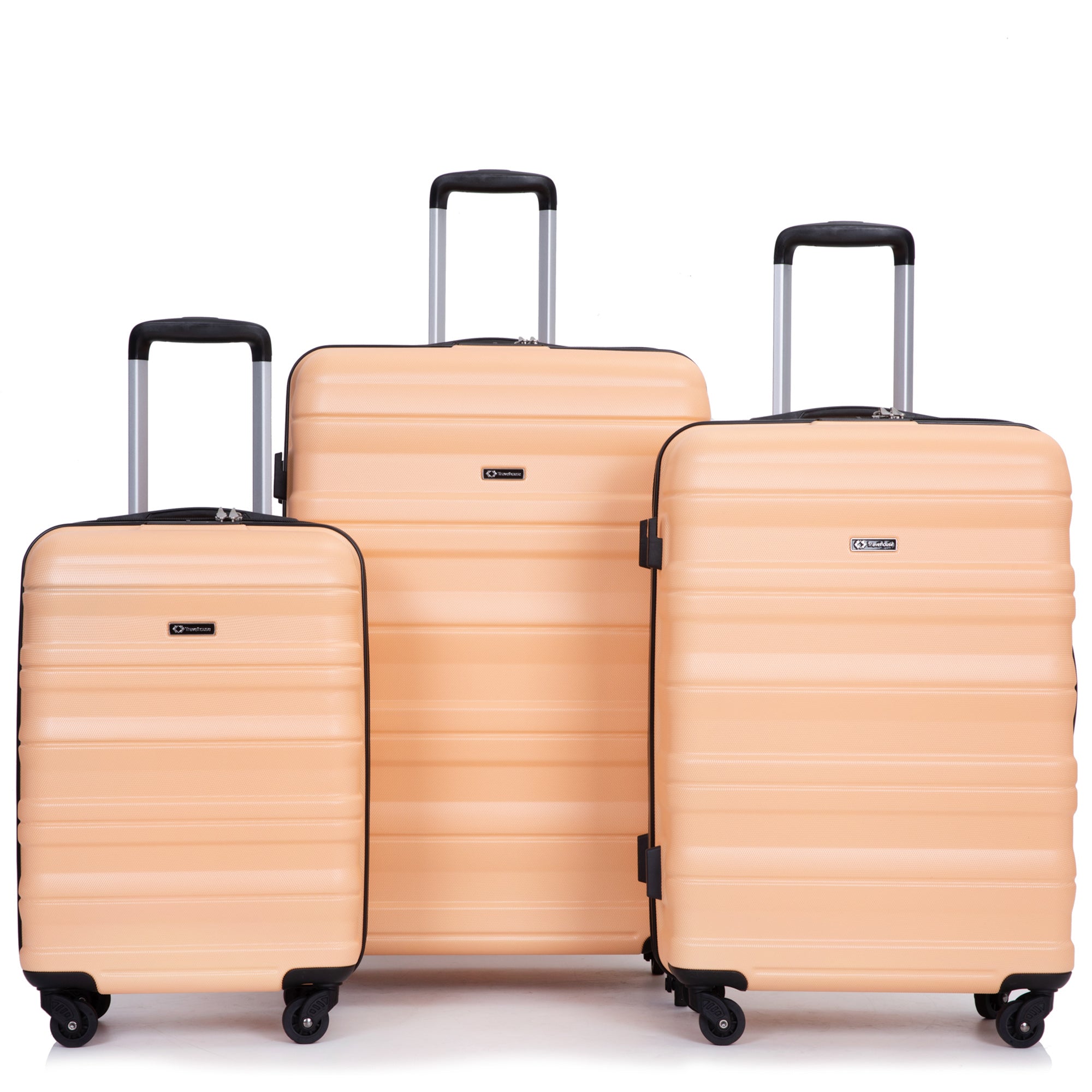 Lightweight Peach Luggage Set: 3-Piece Spinner