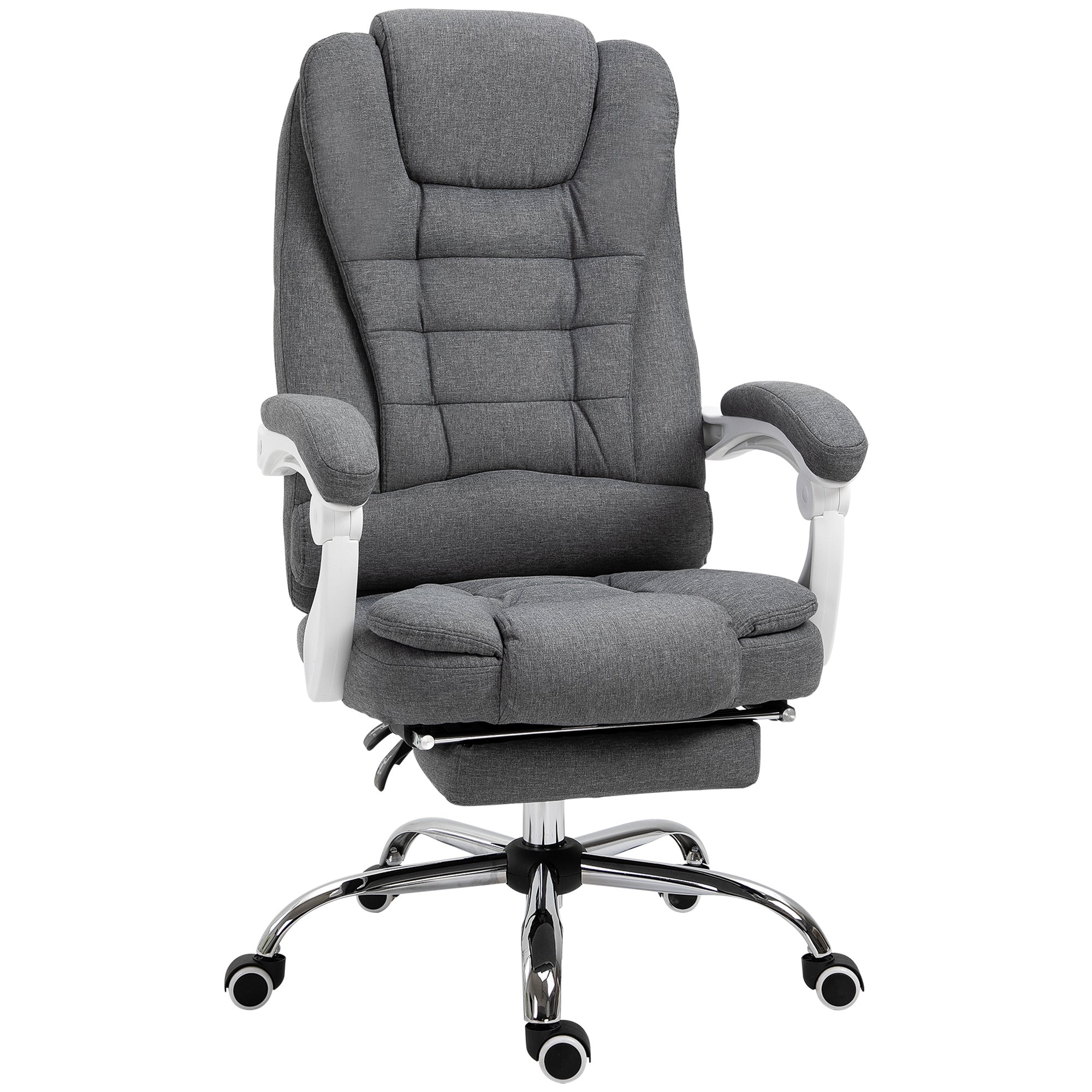 Executive Office Chair w/ Footrest, Linen Fabric
