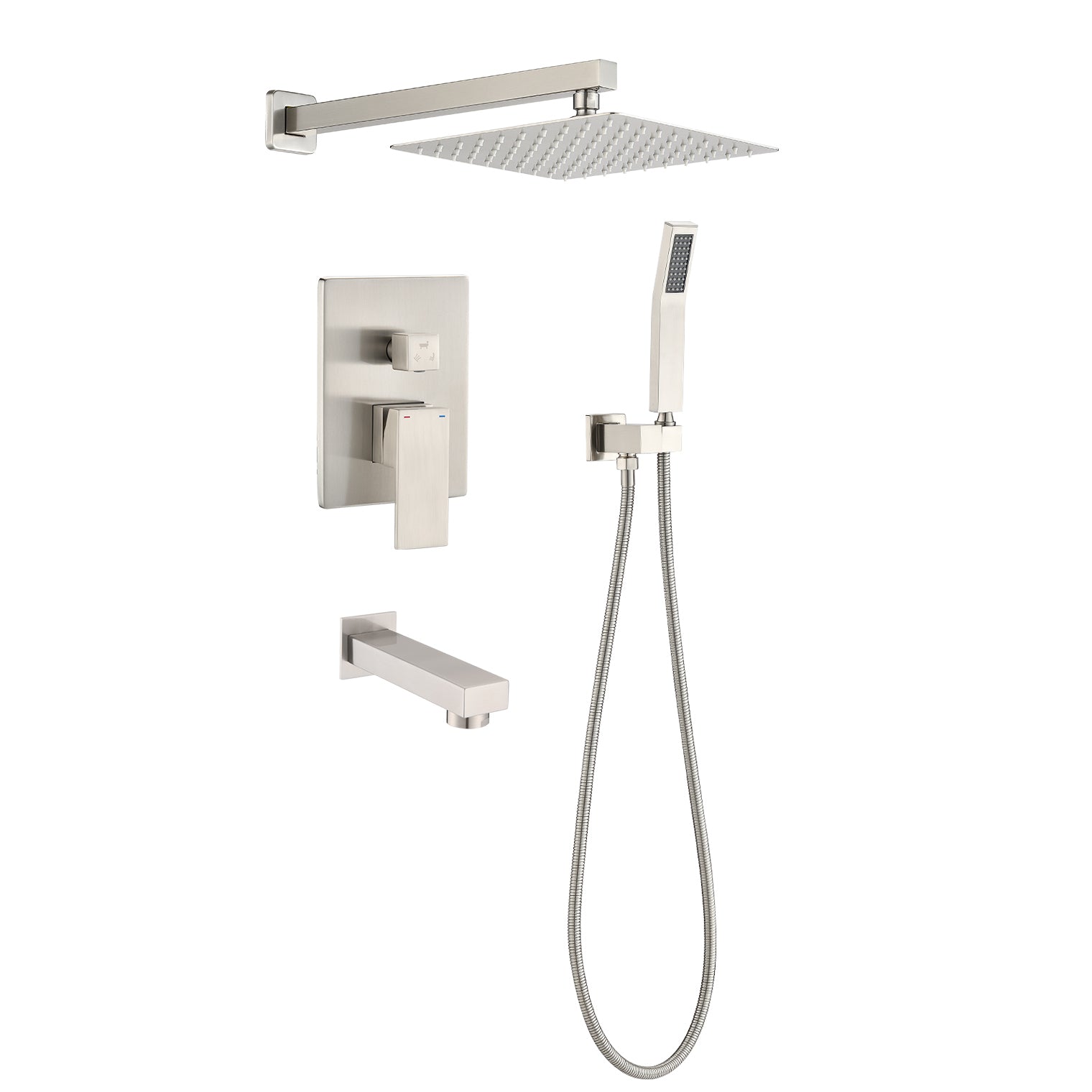 Deluxe 10" Brushed Nickel Rain Shower System