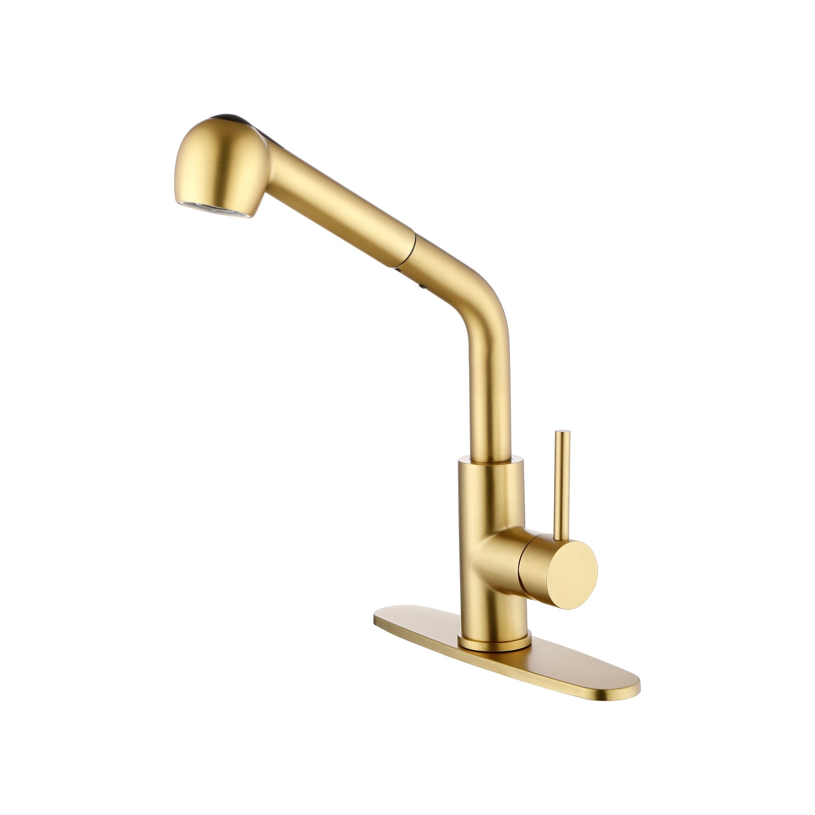 Pull-Out Utility Sink Faucet: Gold, Dual Spray