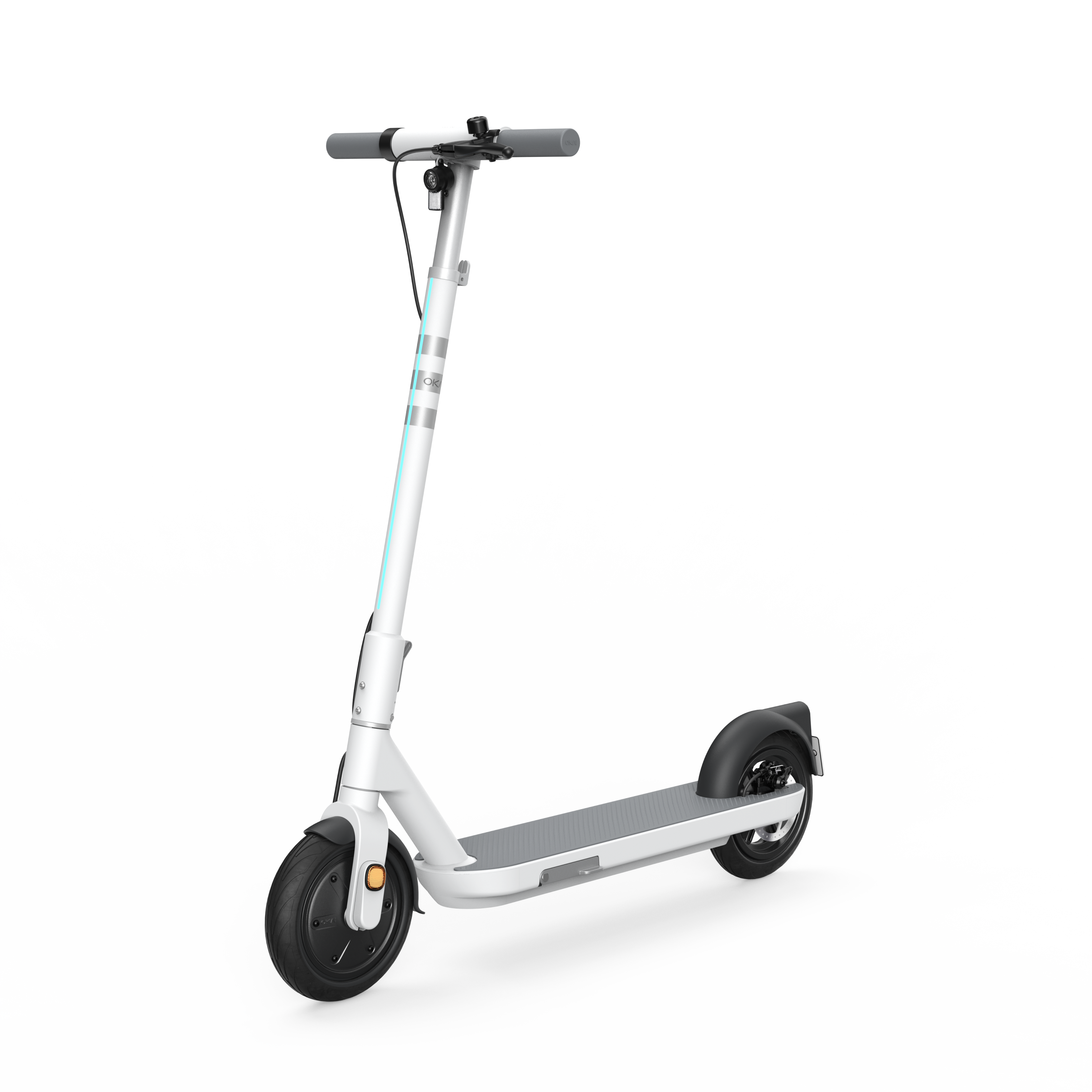 White Foldable eScooter: 18.6 Mile Range, 15.5 mph
