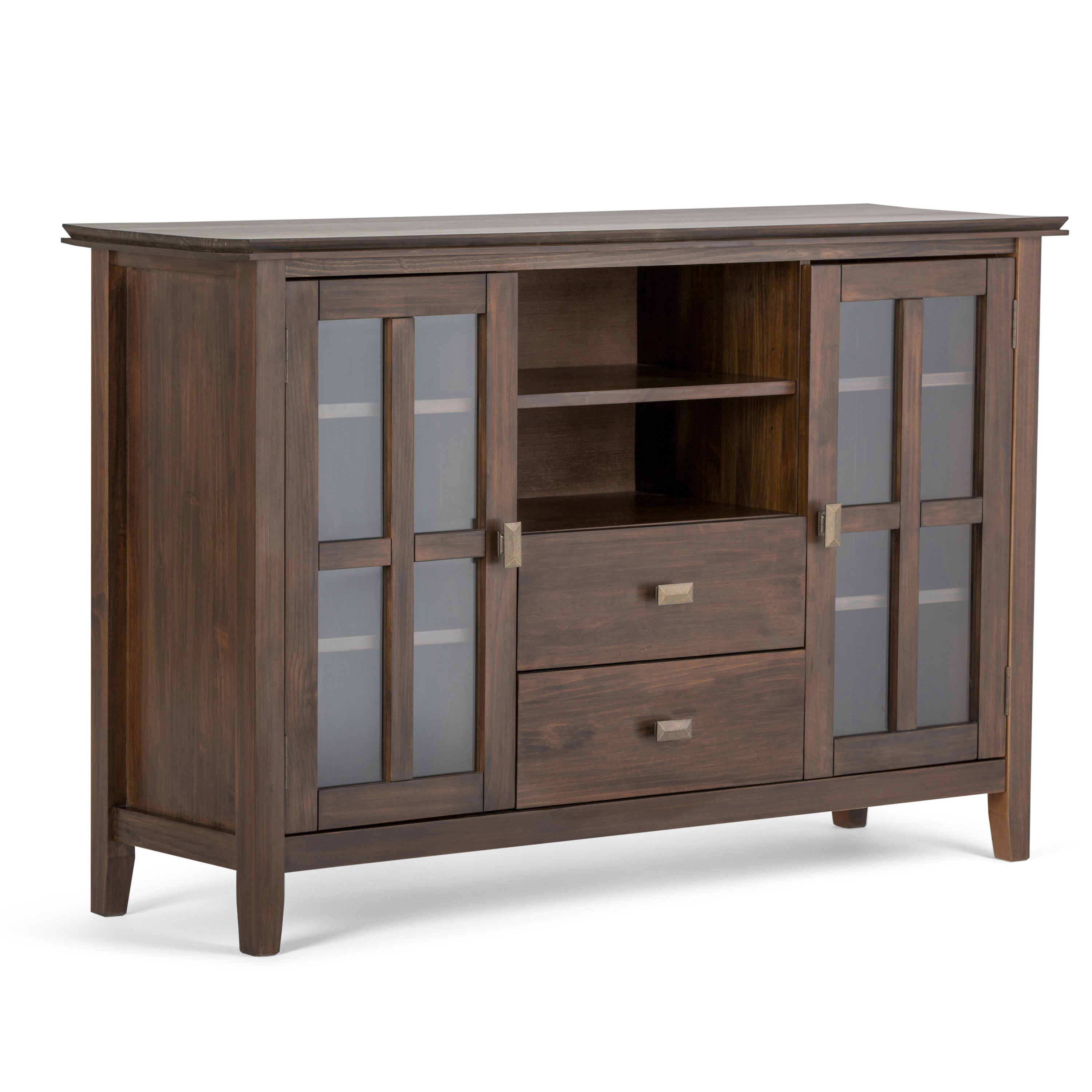 Tall TV Stand | Media Console | Natural Aged Brown