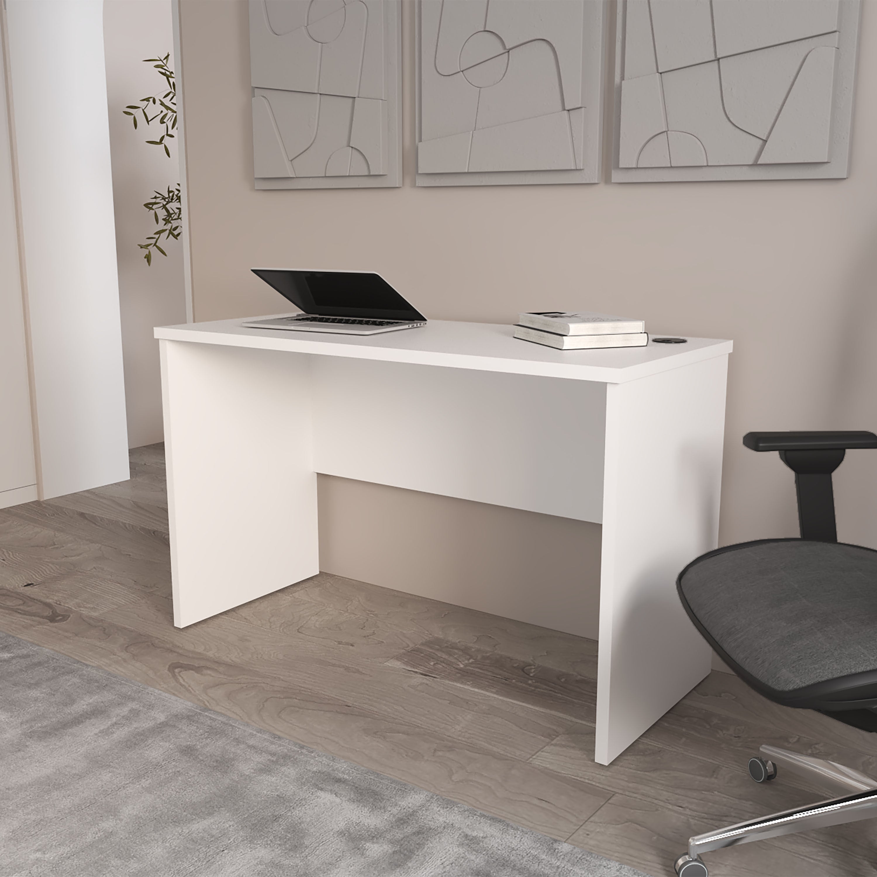 Rough Rock Minimalist Desk | White Home Office Work Desk